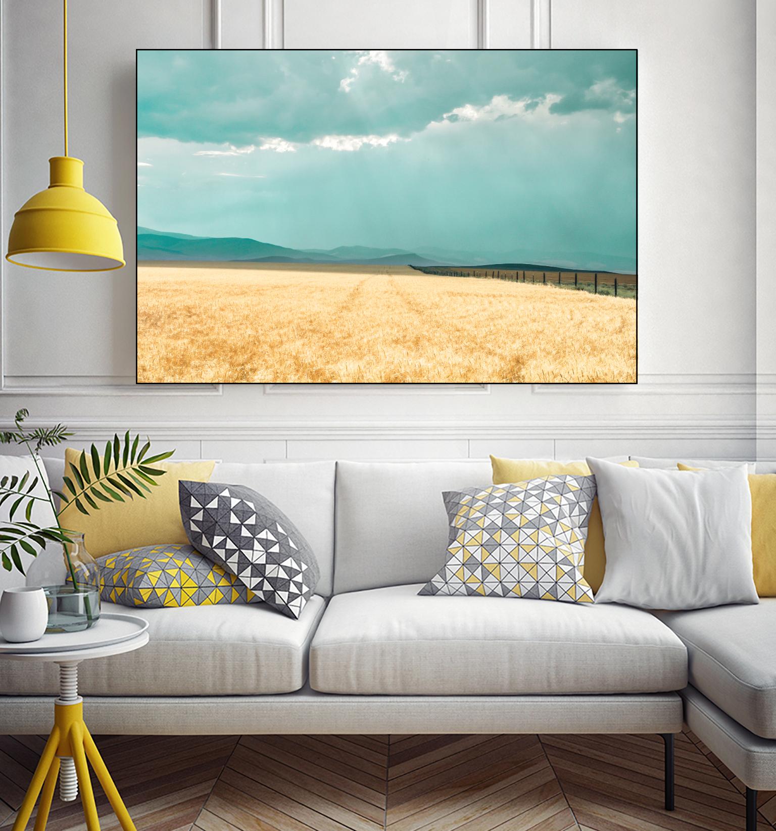 Harvest Shadow by Annie Bailey Art on GIANT ART - blue,beige landscapes, photography, farms, hills