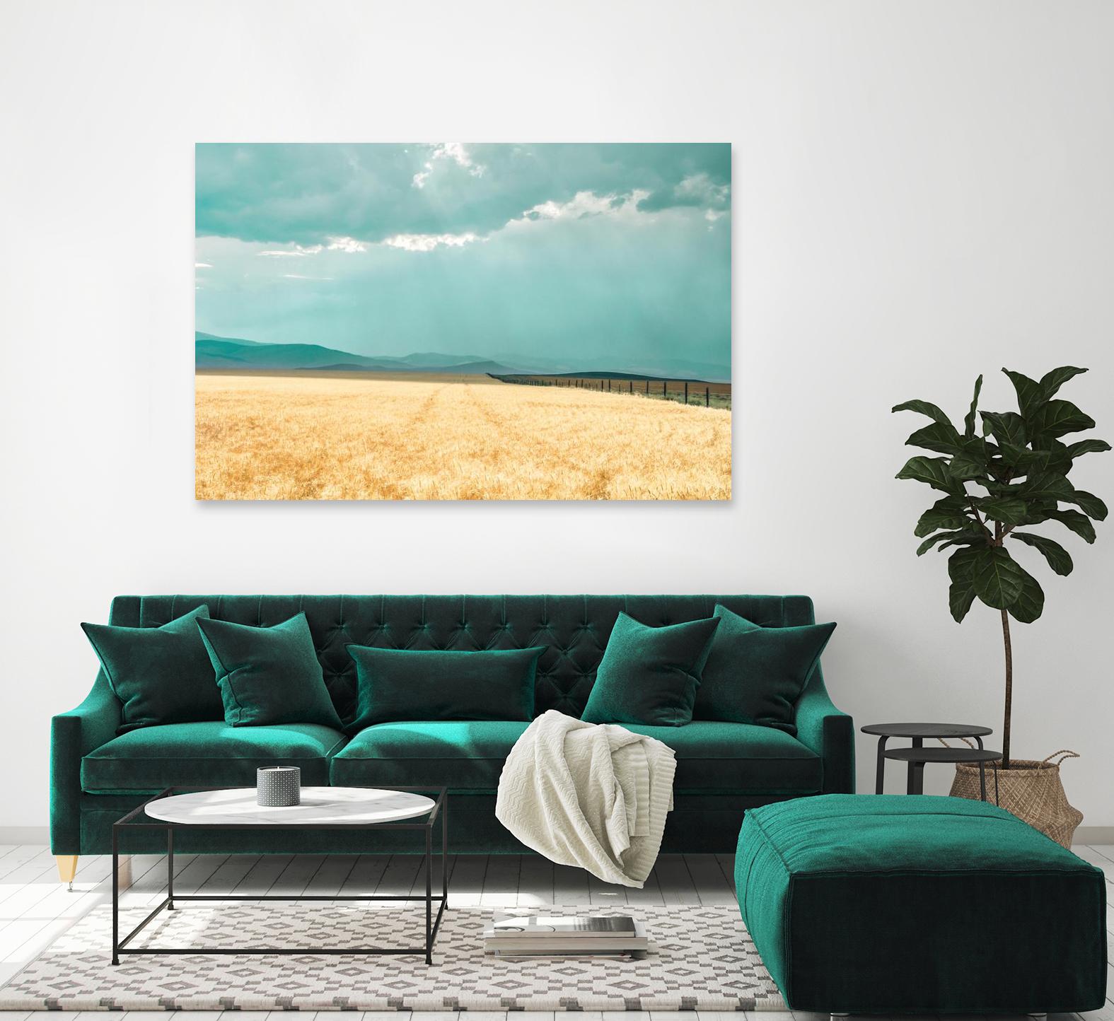 Harvest Shadow by Annie Bailey Art on GIANT ART - blue,beige landscapes, photography, farms, hills