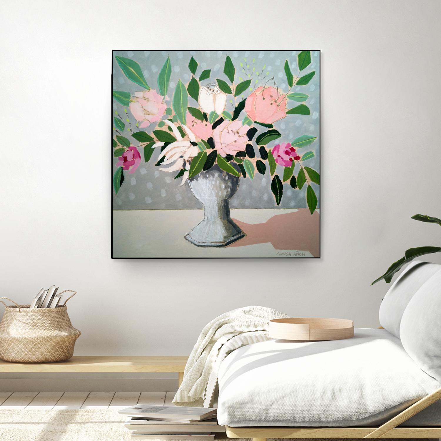Spring Florals 1 by Marisa Anon on GIANT ART - pink,green floral,still life