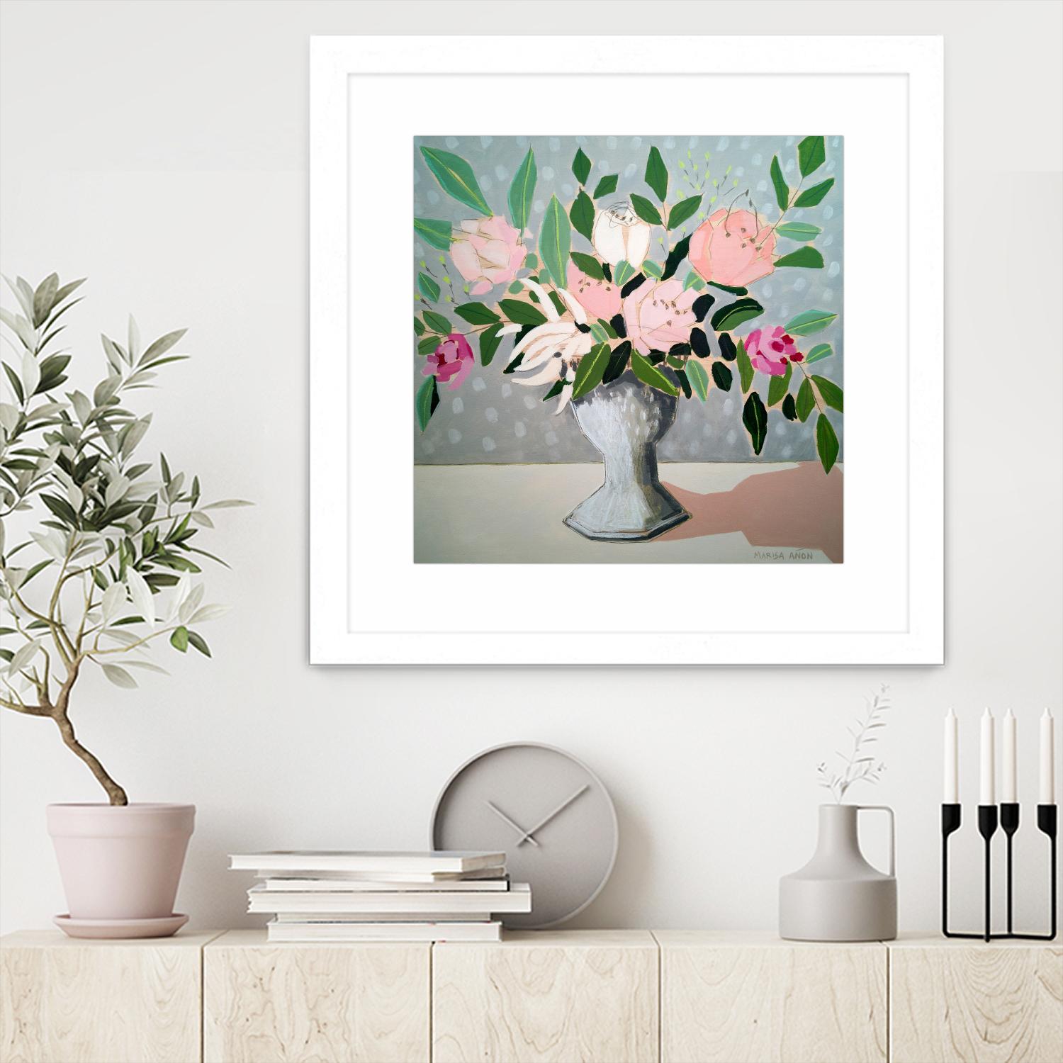 Spring Florals 1 by Marisa Anon on GIANT ART - pink,green floral,still life