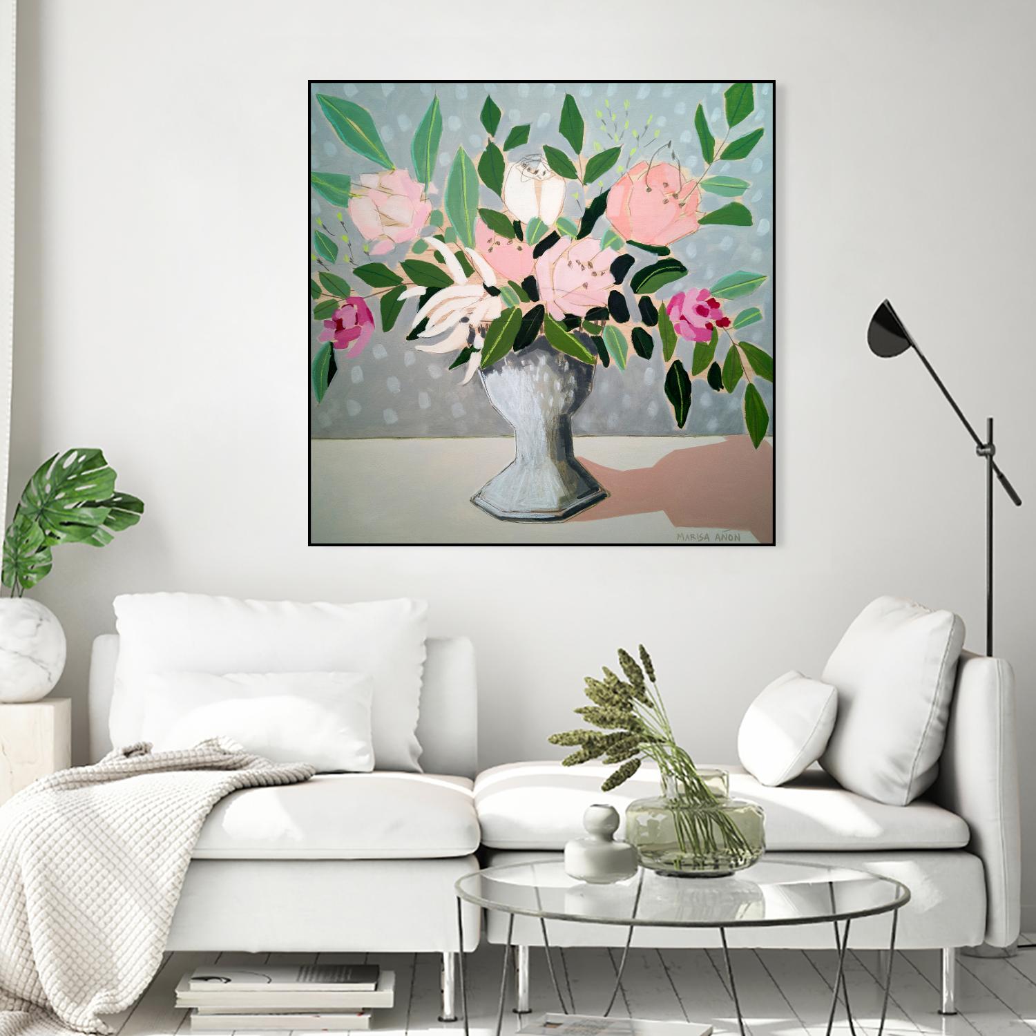 Spring Florals 1 by Marisa Anon on GIANT ART - pink,green floral,still life
