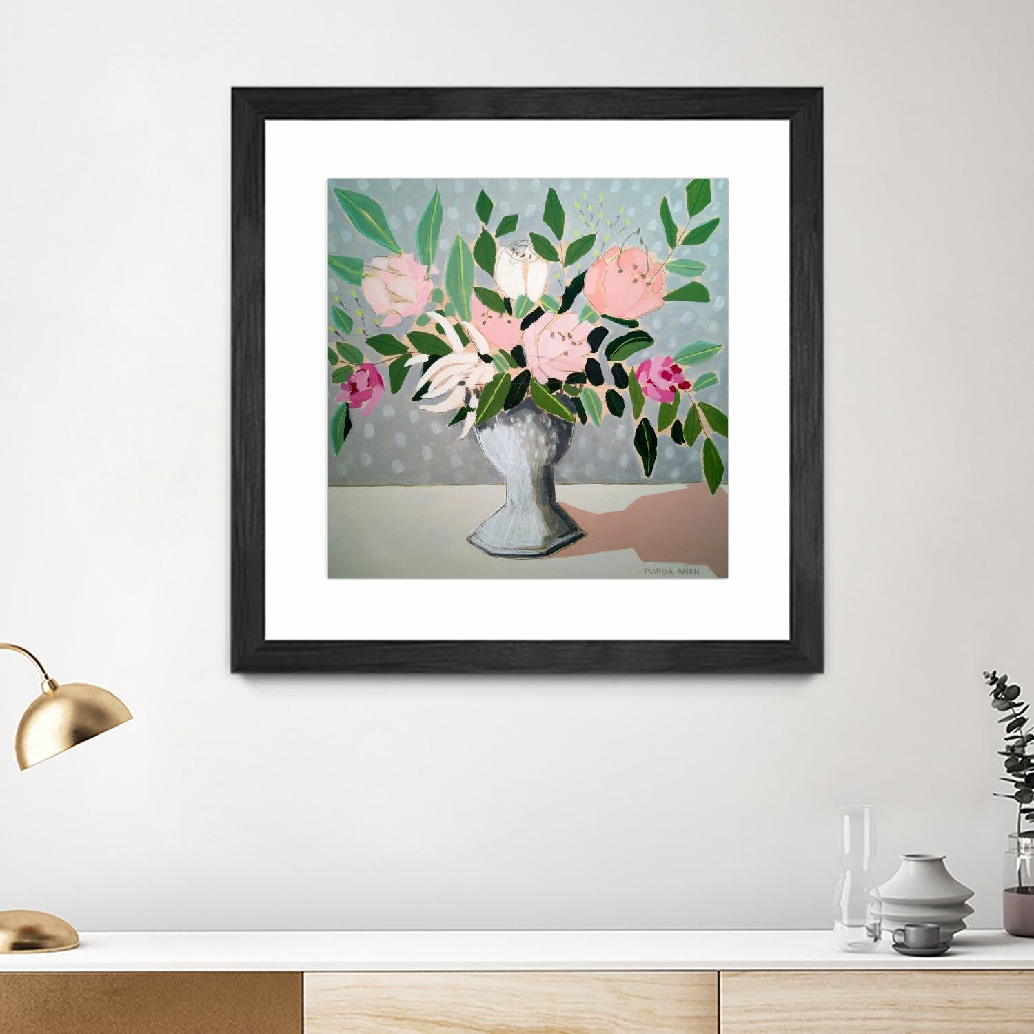 Spring Florals 1 by Marisa Anon on GIANT ART - pink,green floral,still life