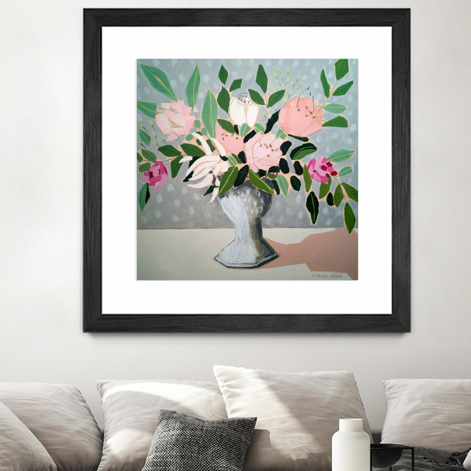 Spring Florals 1 by Marisa Anon on GIANT ART - pink,green floral,still life