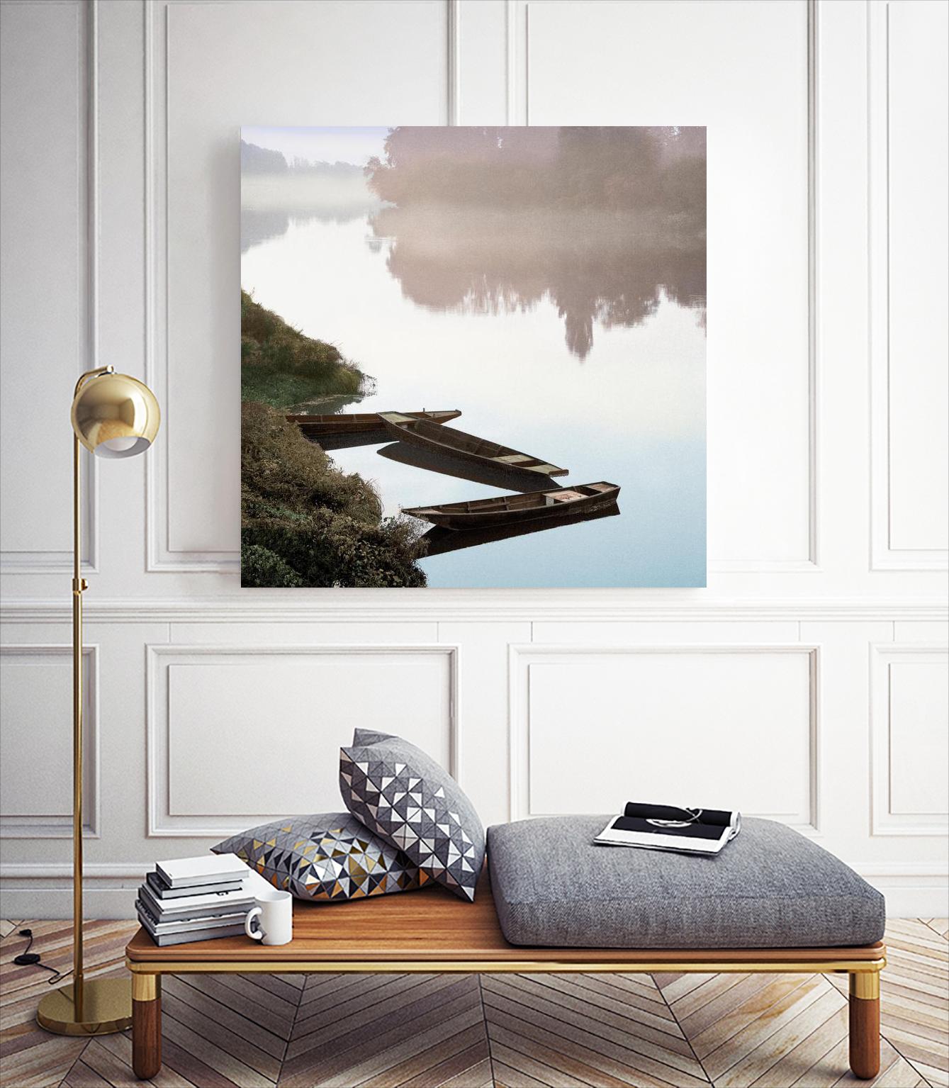 Boats on the Seine #1 by Alan Blaustein on GIANT ART - multicolor photography; landscapes
