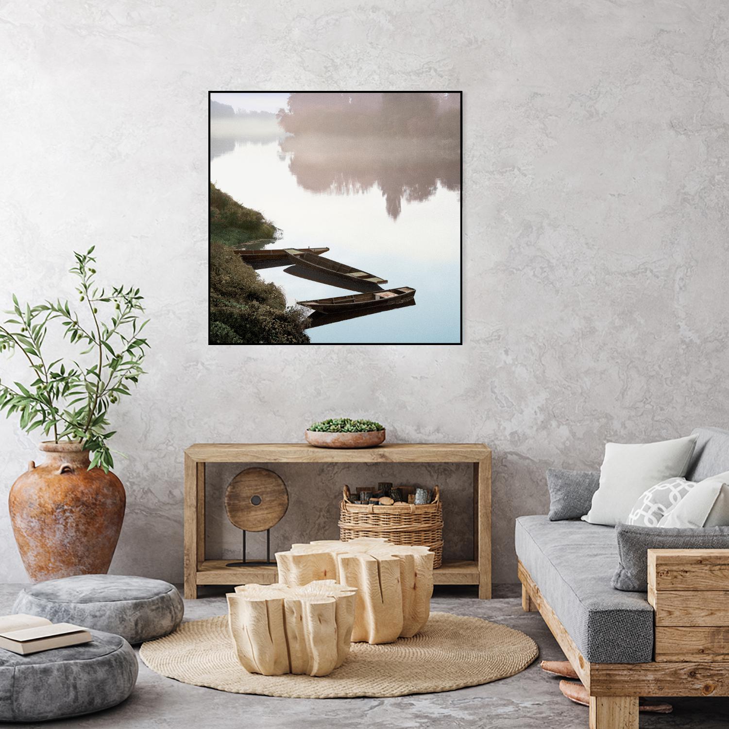 Boats on the Seine #1 by Alan Blaustein on GIANT ART - multicolor photography; landscapes