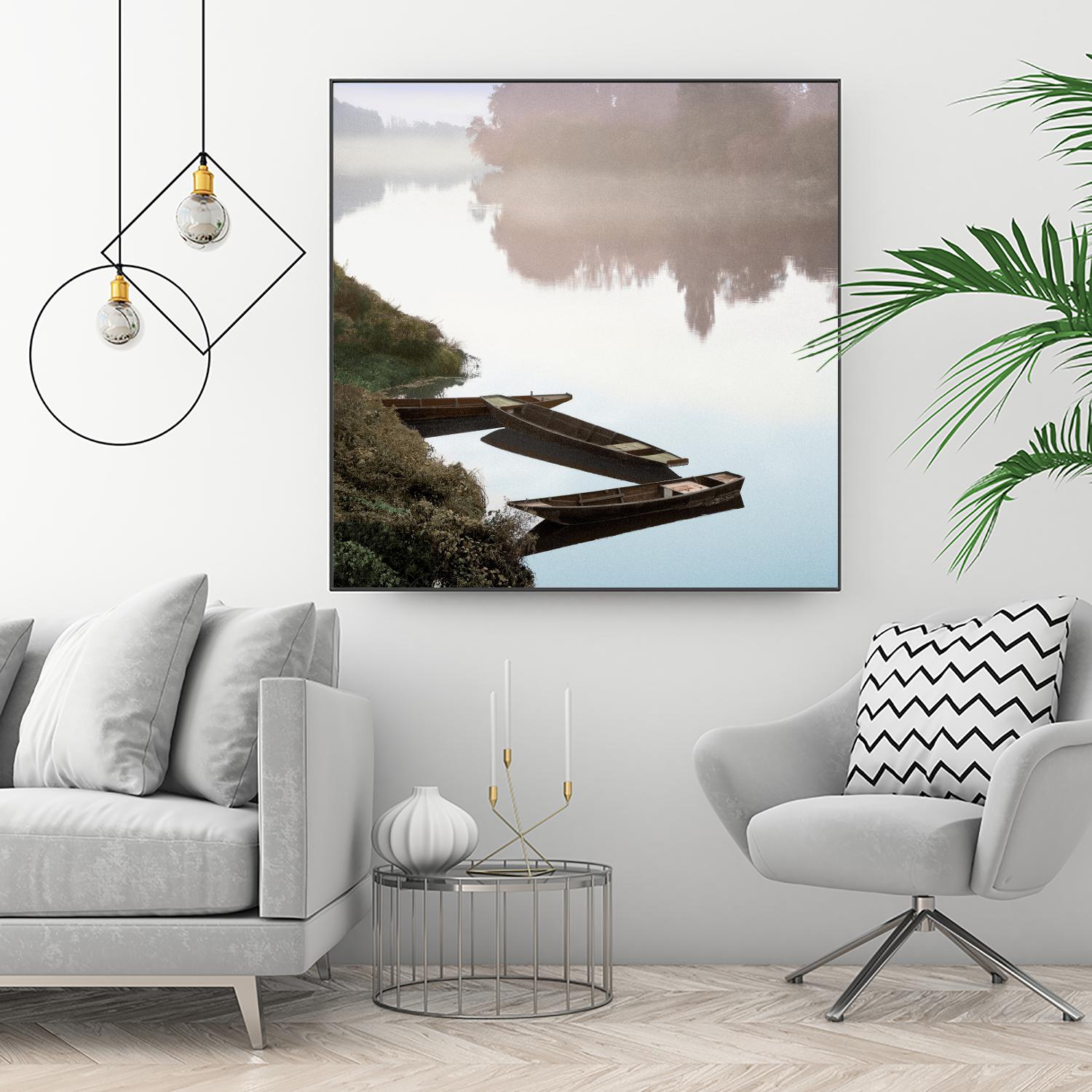 Boats on the Seine #1 by Alan Blaustein on GIANT ART - multicolor photography; landscapes