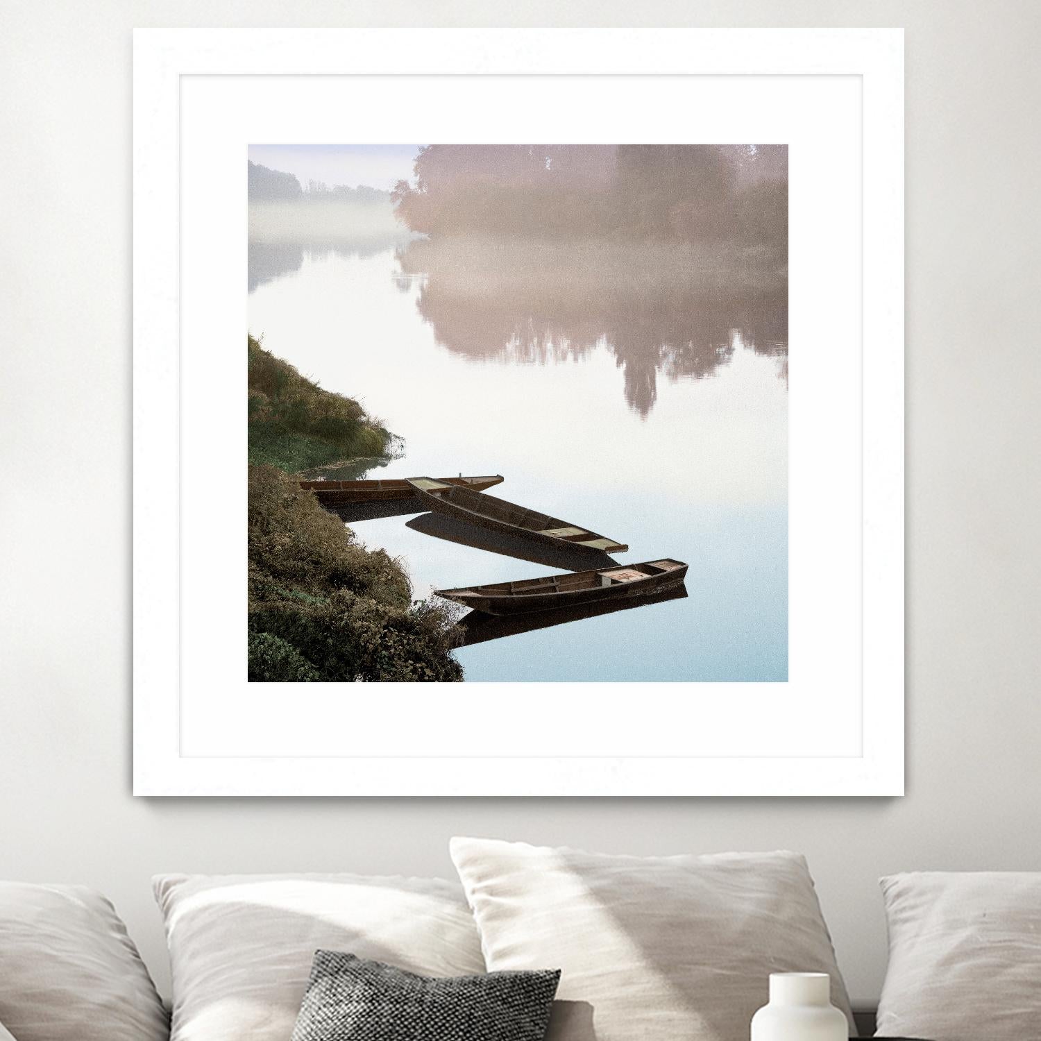 Boats on the Seine #1 by Alan Blaustein on GIANT ART - multicolor photography; landscapes