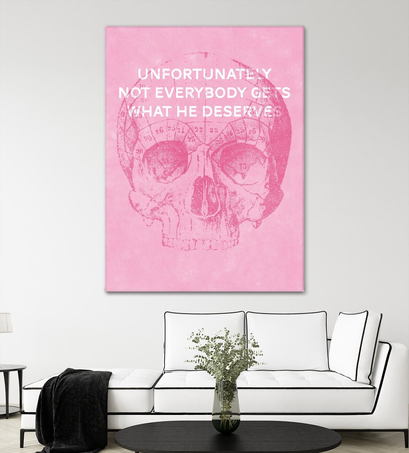 Unfortunately Not Everybody Gets What He Deserves by Hannes Beer on GIANT ART - pink inspirational, urban/pop surrealism, design/type, illustration, typography
