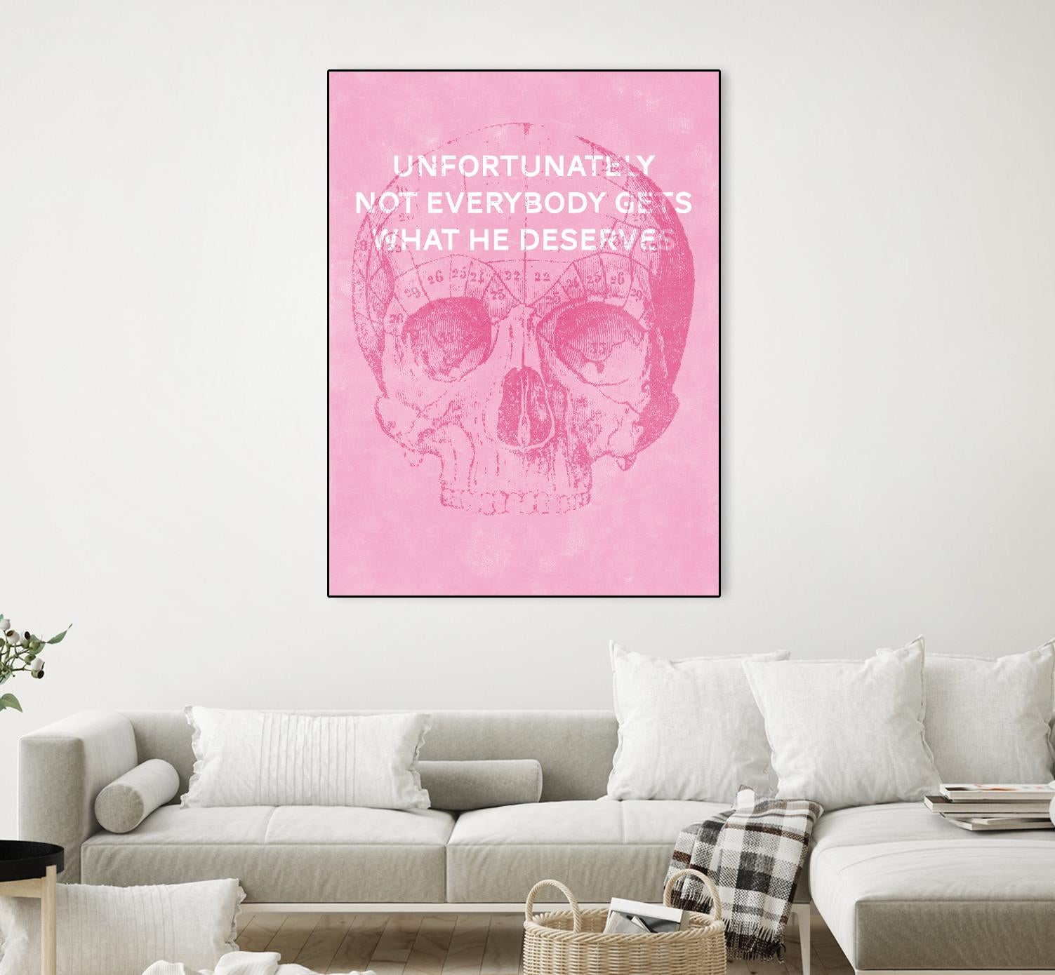 Unfortunately Not Everybody Gets What He Deserves by Hannes Beer on GIANT ART - pink inspirational, urban/pop surrealism, design/type, illustration, typography