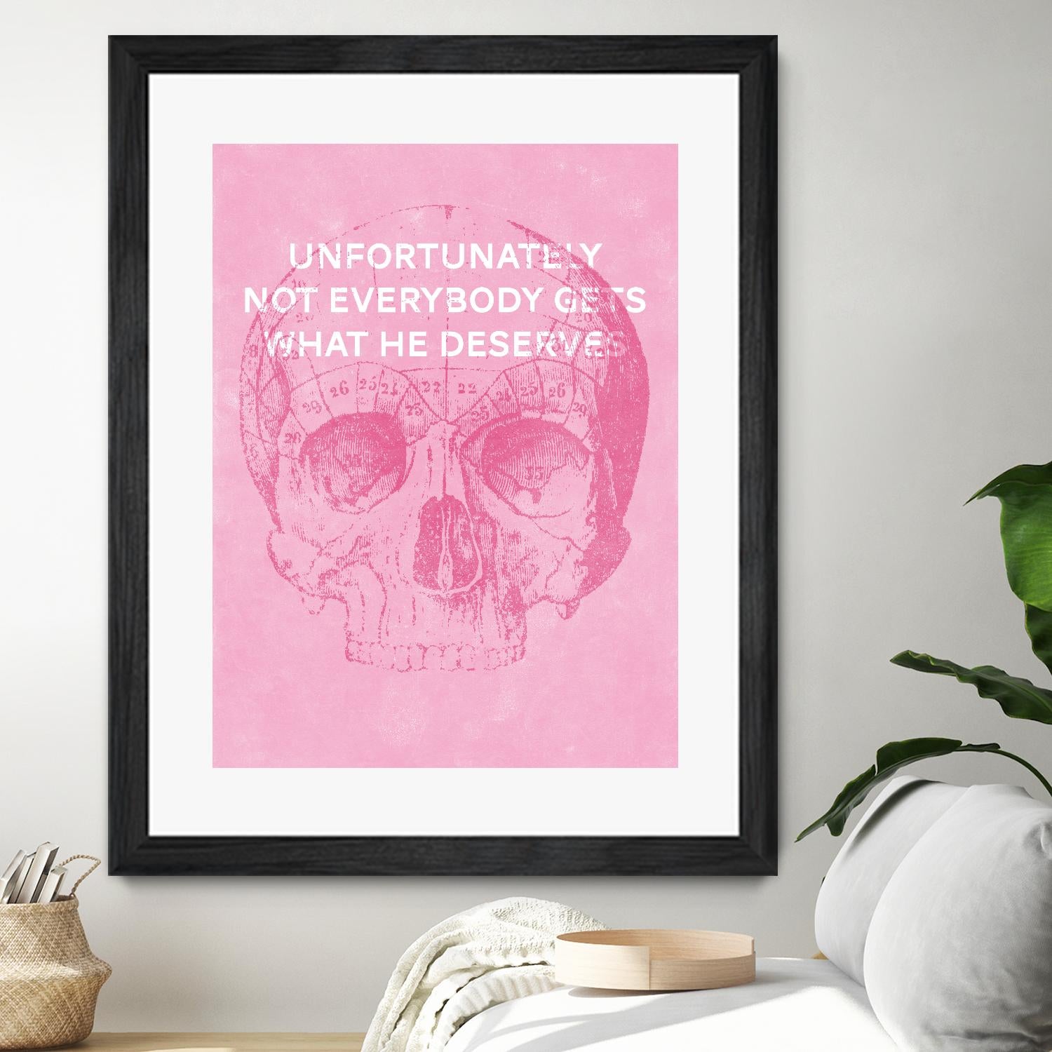 Unfortunately Not Everybody Gets What He Deserves by Hannes Beer on GIANT ART - pink inspirational, urban/pop surrealism, design/type, illustration, typography