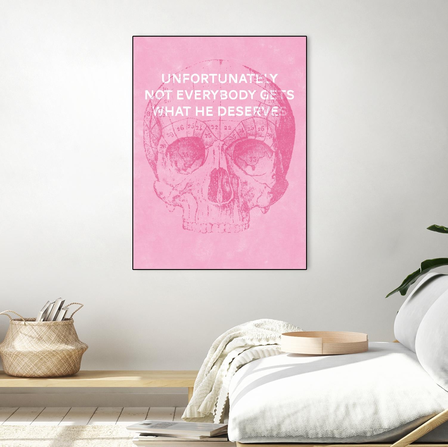 Unfortunately Not Everybody Gets What He Deserves by Hannes Beer on GIANT ART - pink inspirational, urban/pop surrealism, design/type, illustration, typography