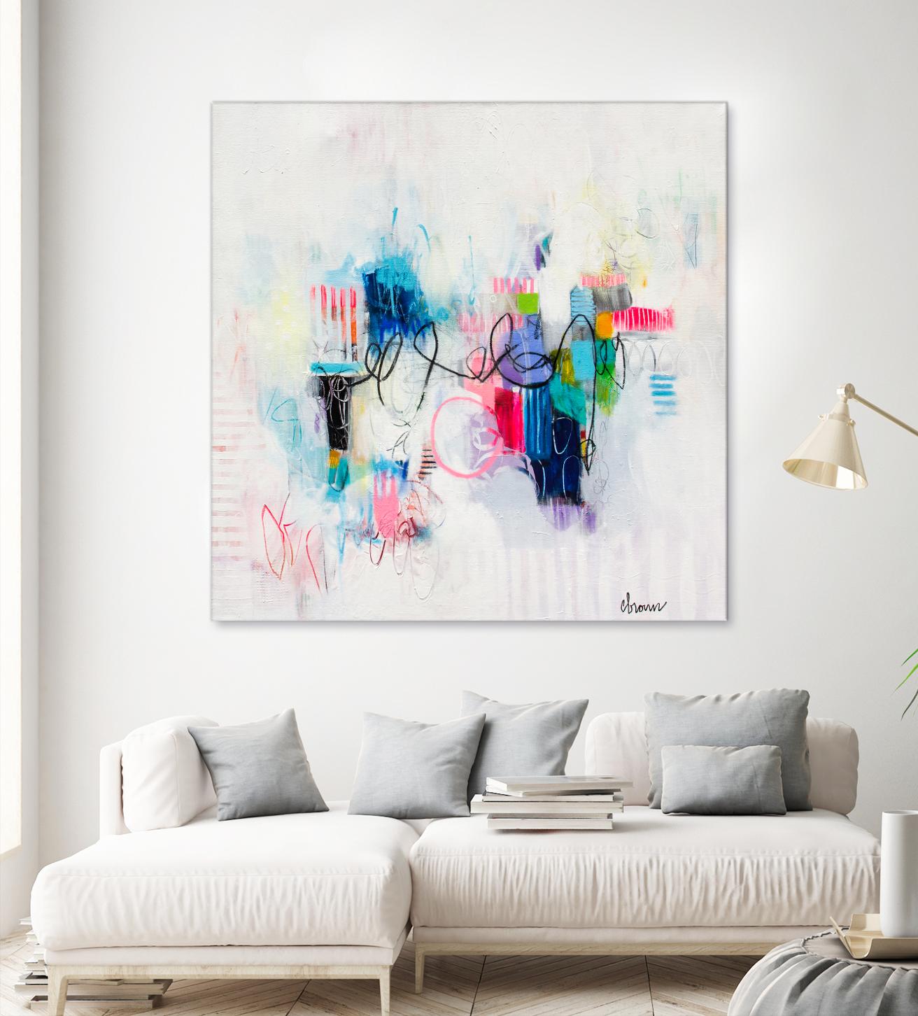 Possibilities of the Heart by Cynthia Anne Brown on GIANT ART - pink,blue abstracts, contemporary