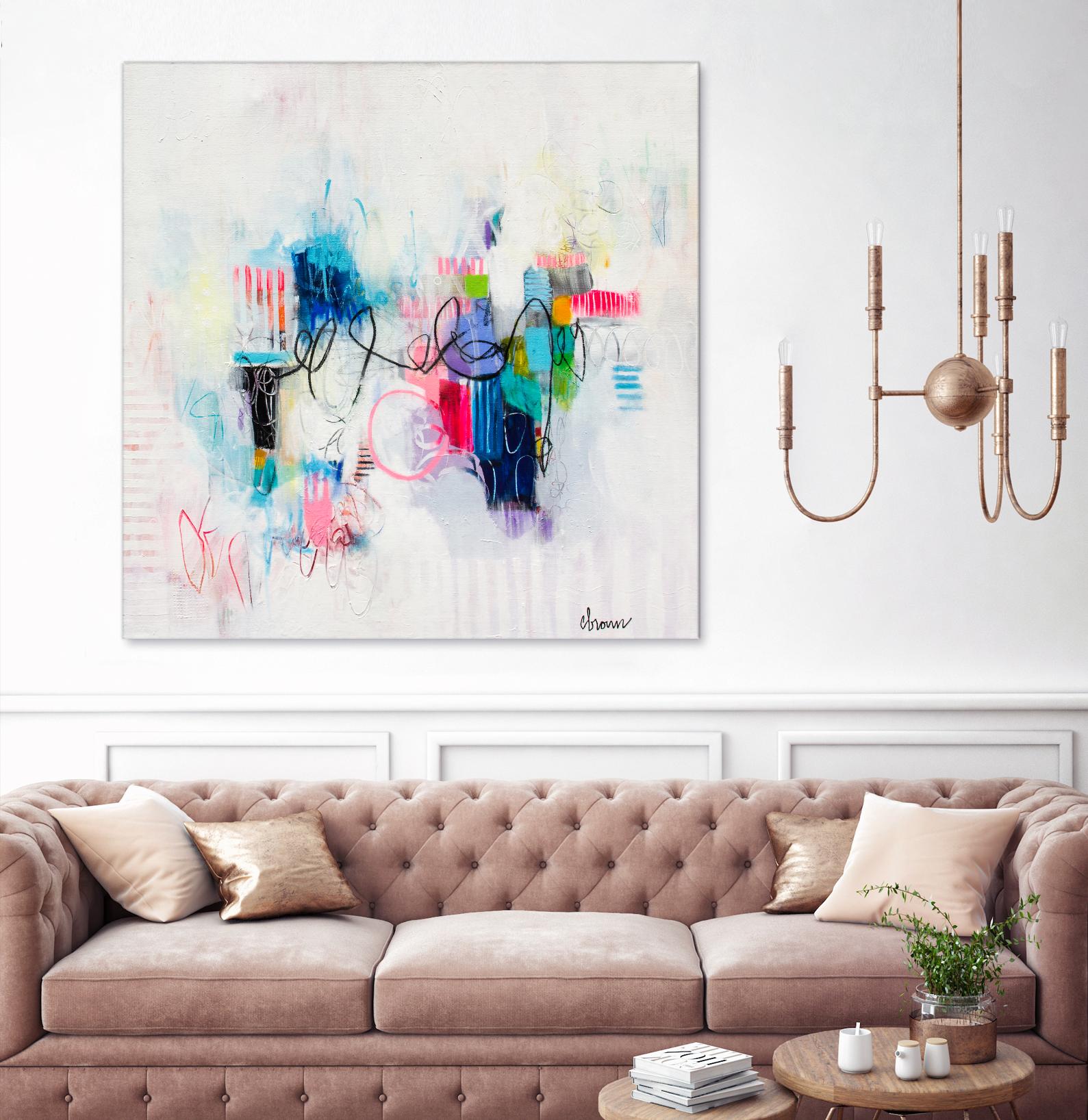 Possibilities of the Heart by Cynthia Anne Brown on GIANT ART - pink,blue abstracts, contemporary