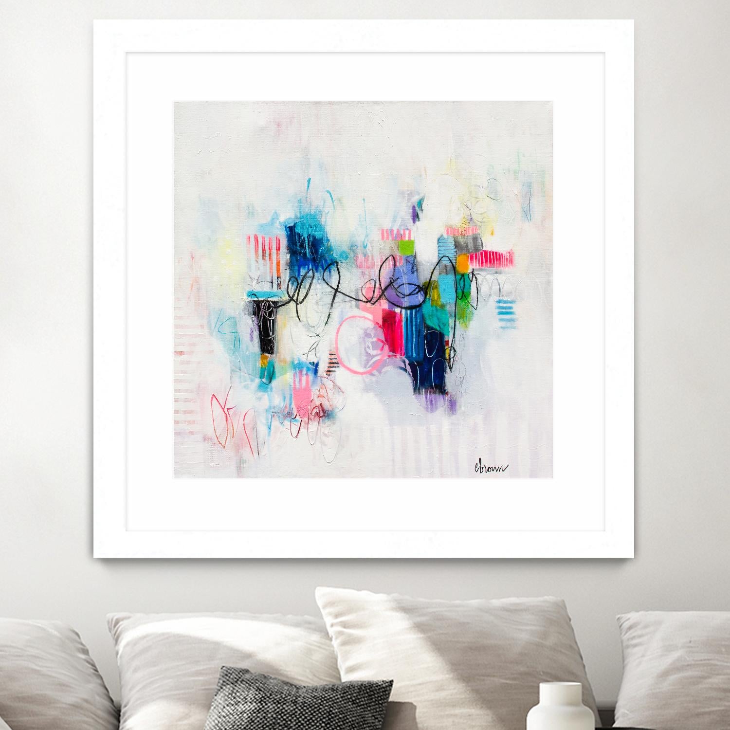 Possibilities of the Heart by Cynthia Anne Brown on GIANT ART - pink,blue abstracts, contemporary