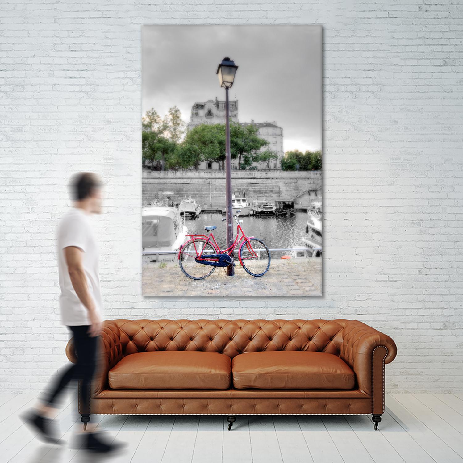 Bicycle St Martin Canal #1 by Alan Blaustein on GIANT ART - multicolor photography; landscapes; people/places
