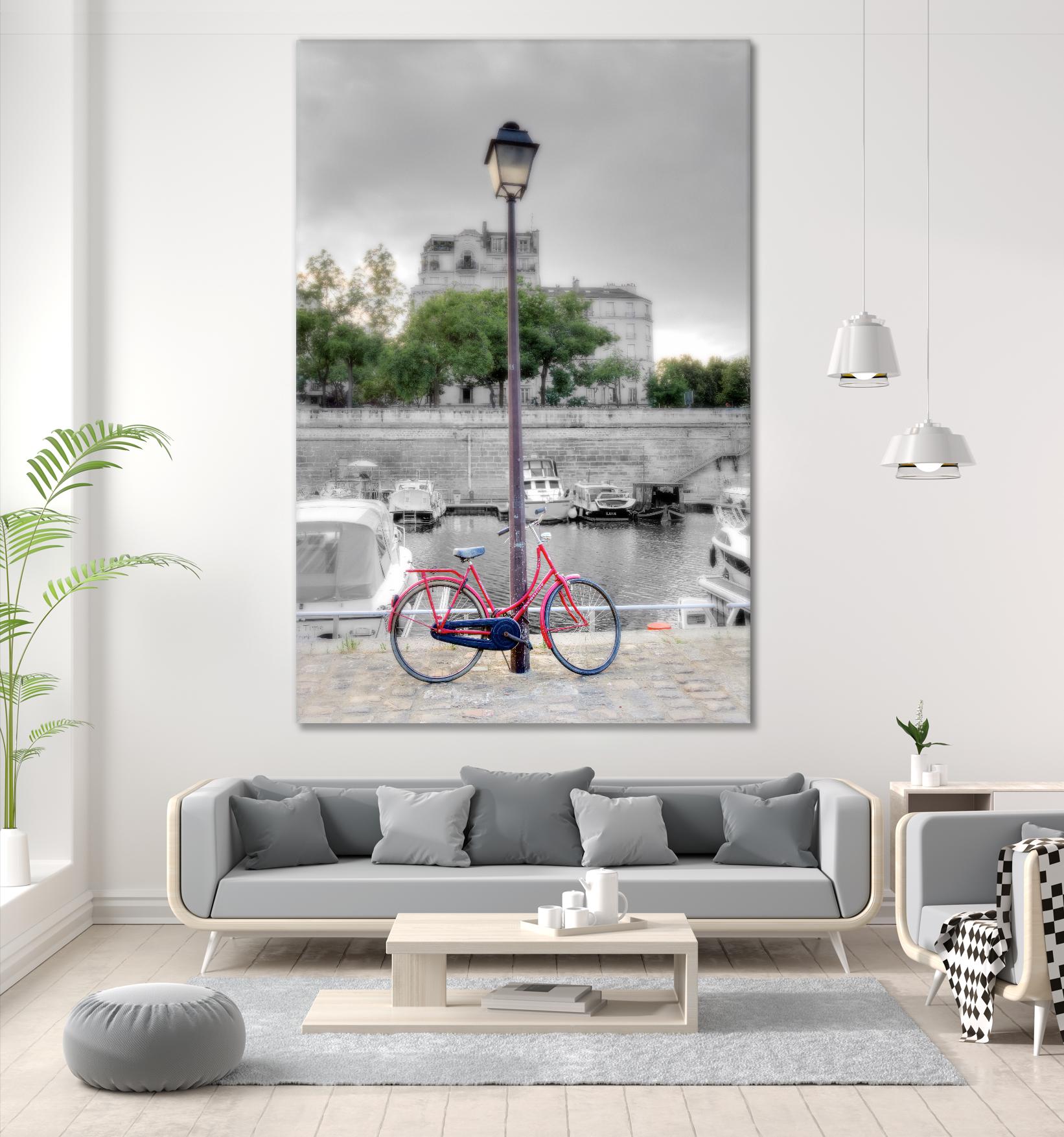 Bicycle St Martin Canal #1 by Alan Blaustein on GIANT ART - multicolor photography; landscapes; people/places
