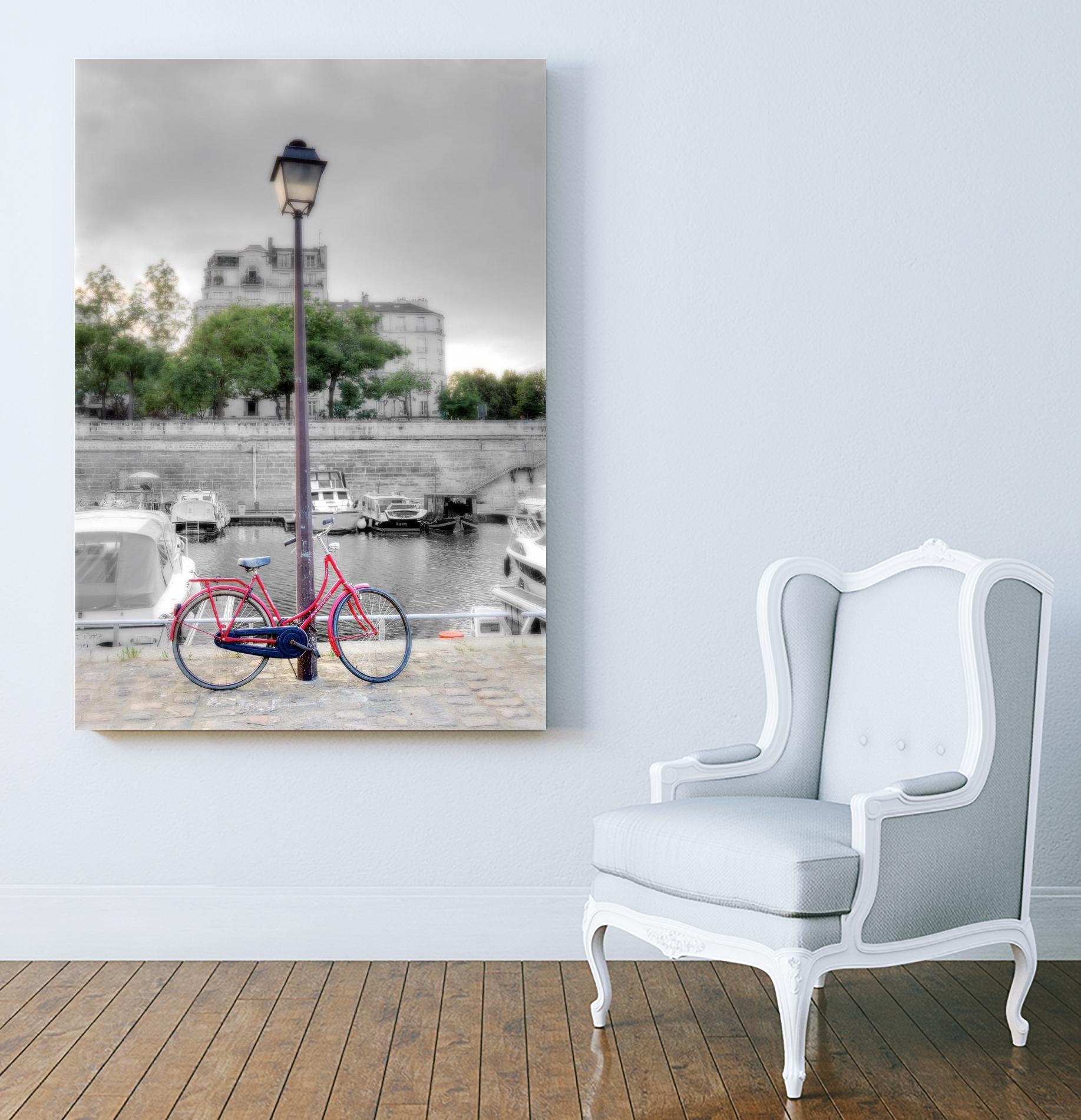 Bicycle St Martin Canal #1 by Alan Blaustein on GIANT ART - multicolor photography; landscapes; people/places