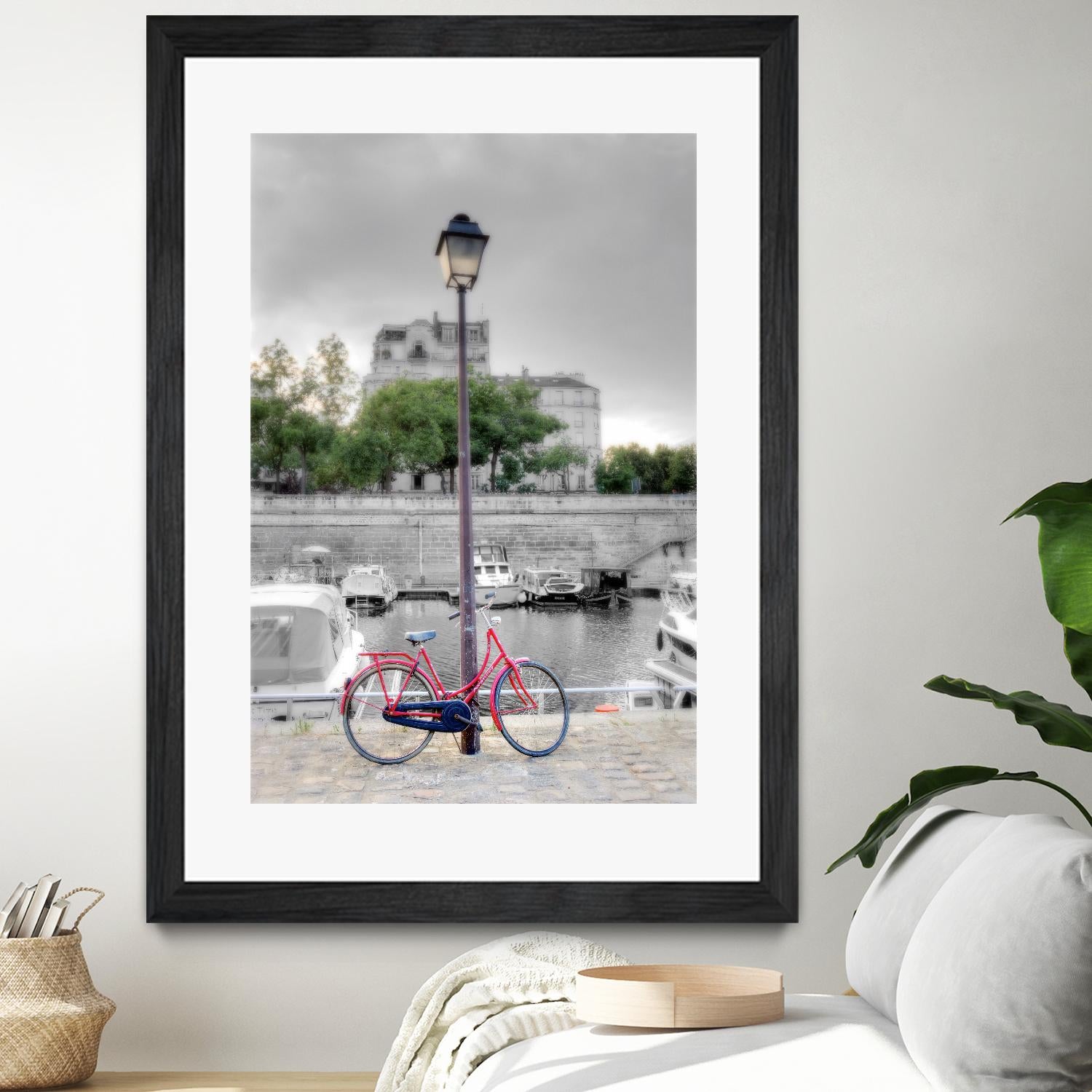 Bicycle St Martin Canal #1 by Alan Blaustein on GIANT ART - multicolor photography; landscapes; people/places