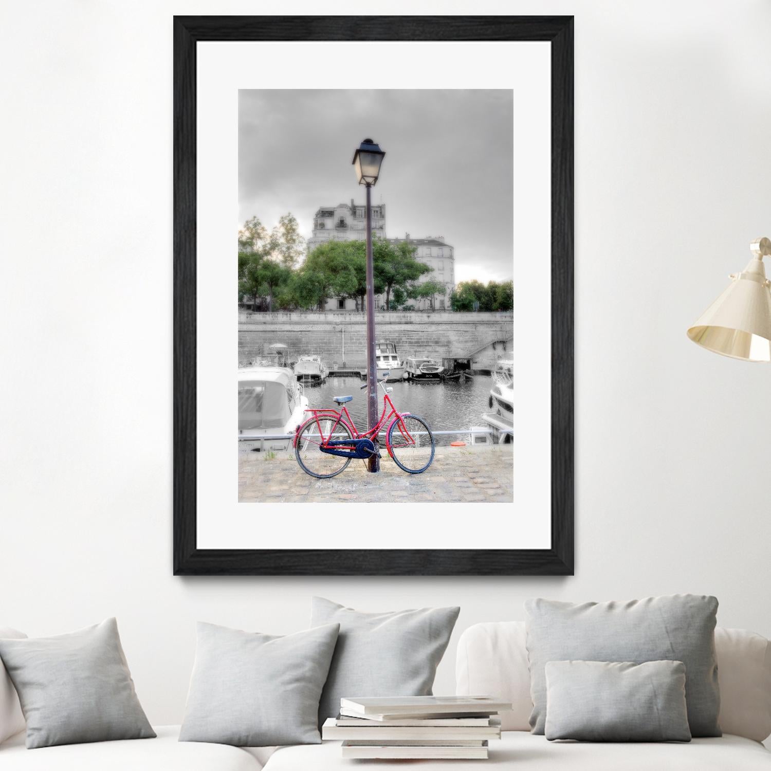 Bicycle St Martin Canal #1 by Alan Blaustein on GIANT ART - multicolor photography; landscapes; people/places