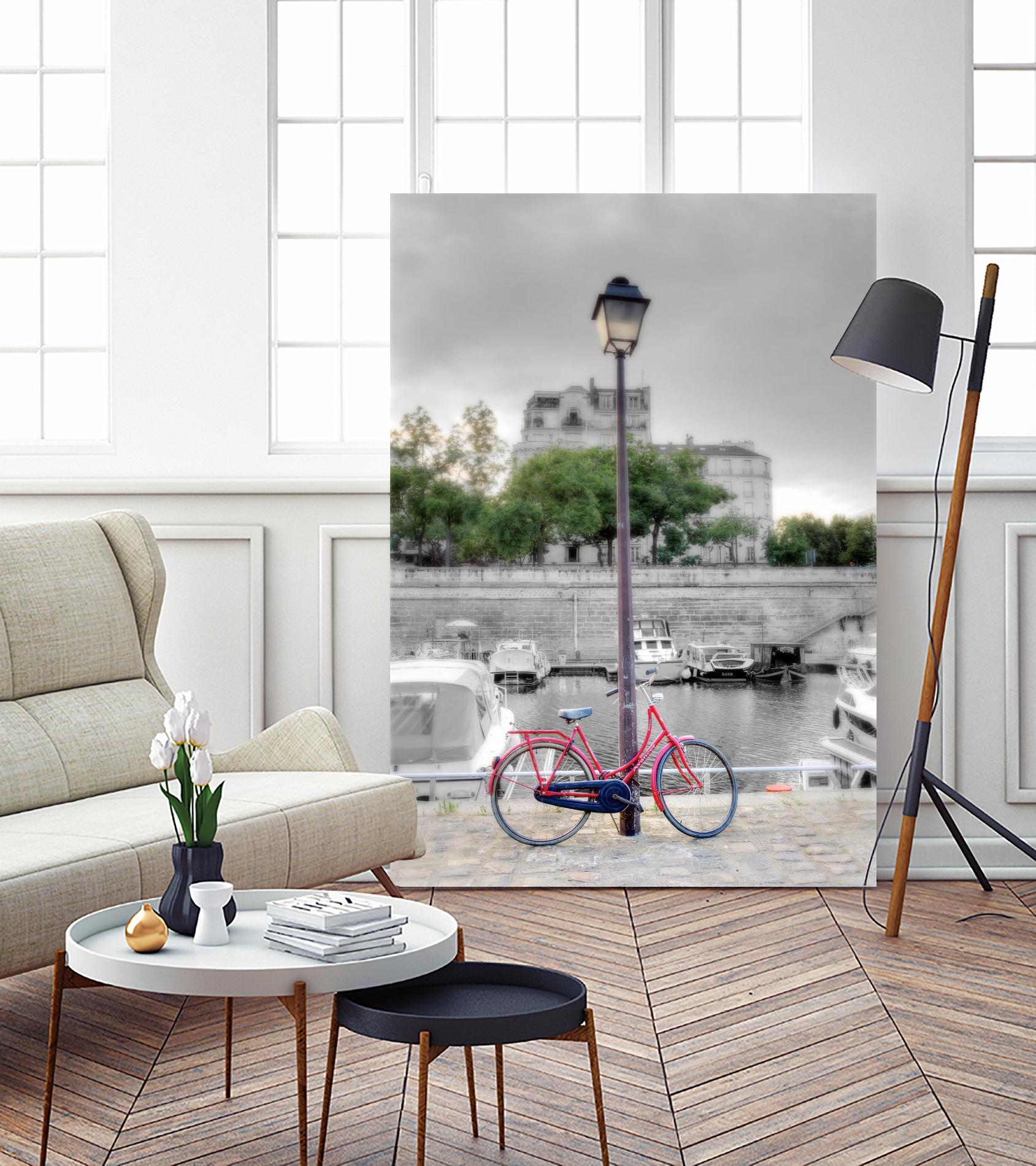 Bicycle St Martin Canal #1 by Alan Blaustein on GIANT ART - multicolor photography; landscapes; people/places