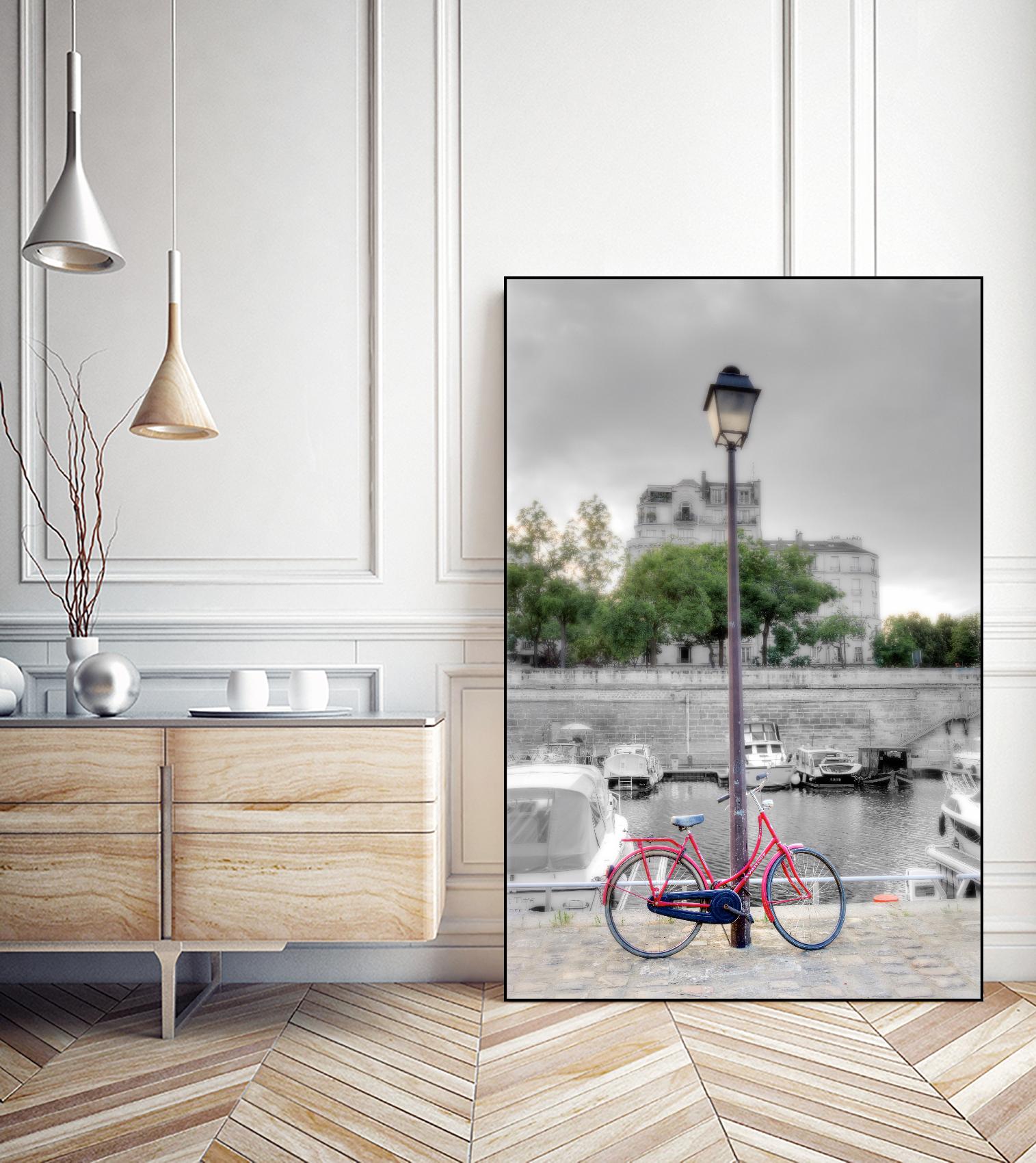 Bicycle St Martin Canal #1 by Alan Blaustein on GIANT ART - multicolor photography; landscapes; people/places