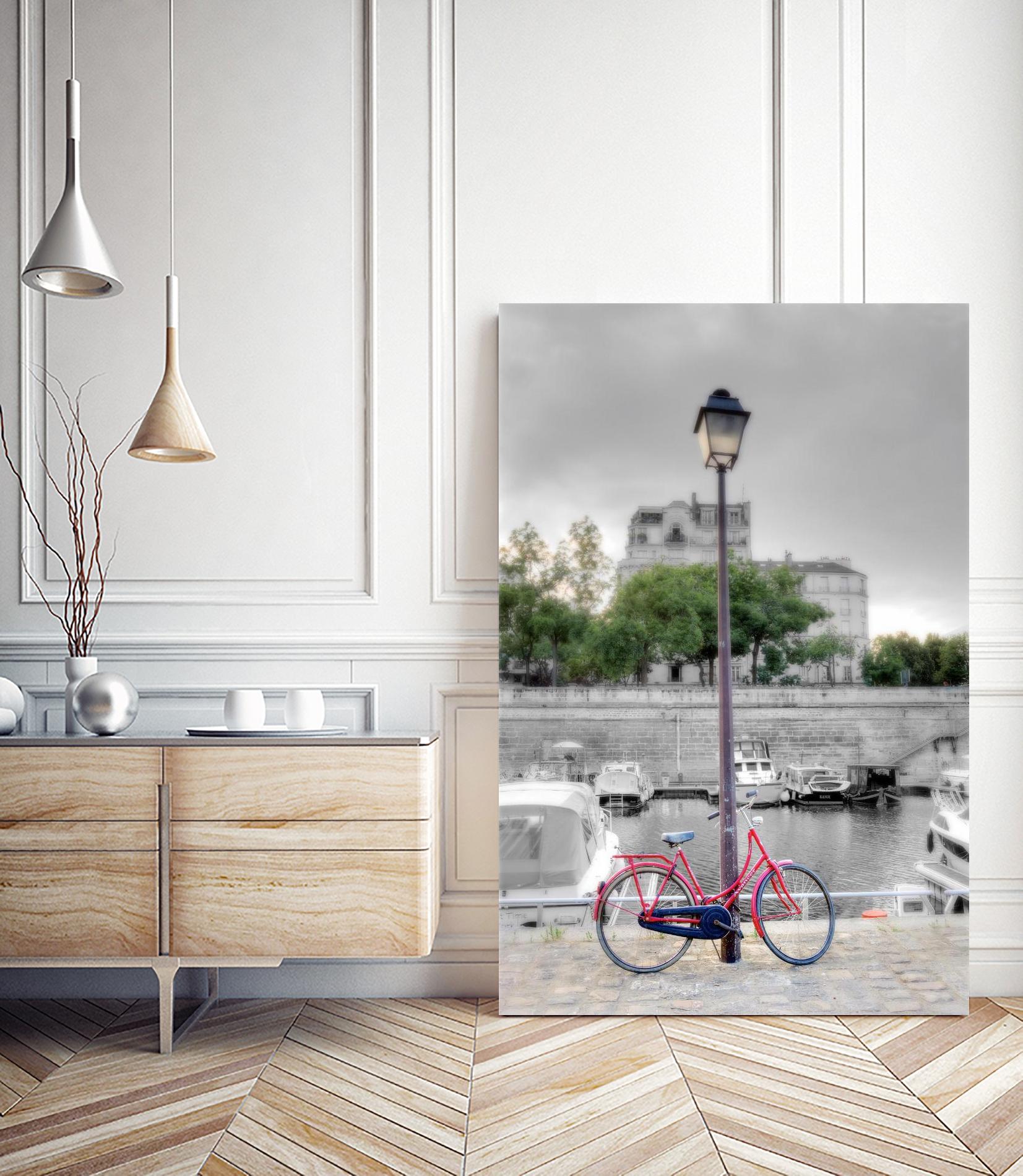 Bicycle St Martin Canal #1 by Alan Blaustein on GIANT ART - multicolor photography; landscapes; people/places