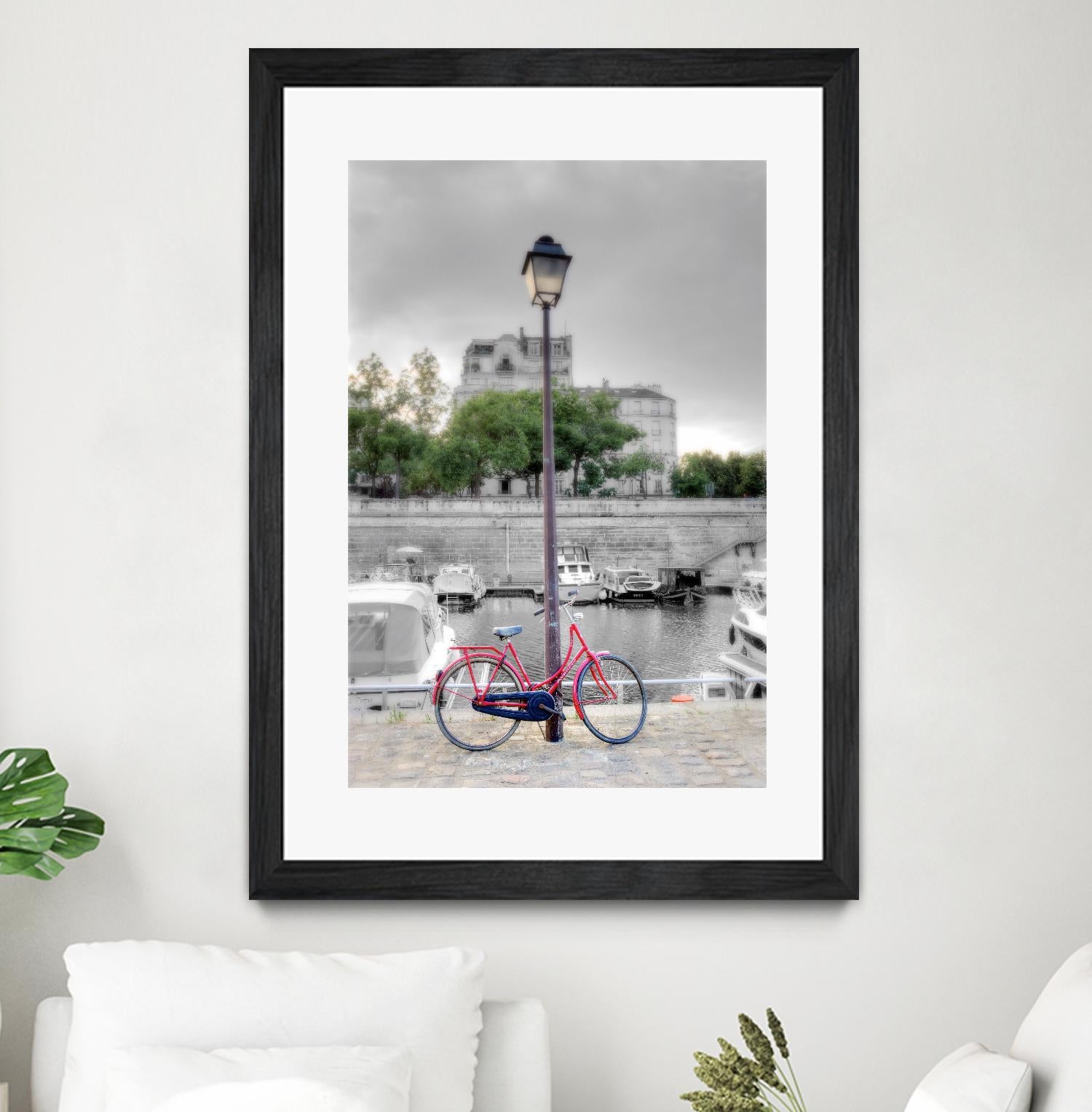 Bicycle St Martin Canal #1 by Alan Blaustein on GIANT ART - multicolor photography; landscapes; people/places