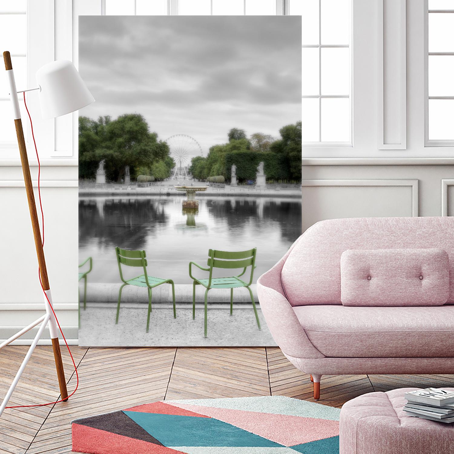 Tuileries Fountain #1 by Alan Blaustein on GIANT ART - multicolor photography; landscapes; people/places