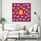 Cat amongst the Pigeons by Michael Buxton on GIANT ART - multicolor urban/pop surrealism; animals; contemporary