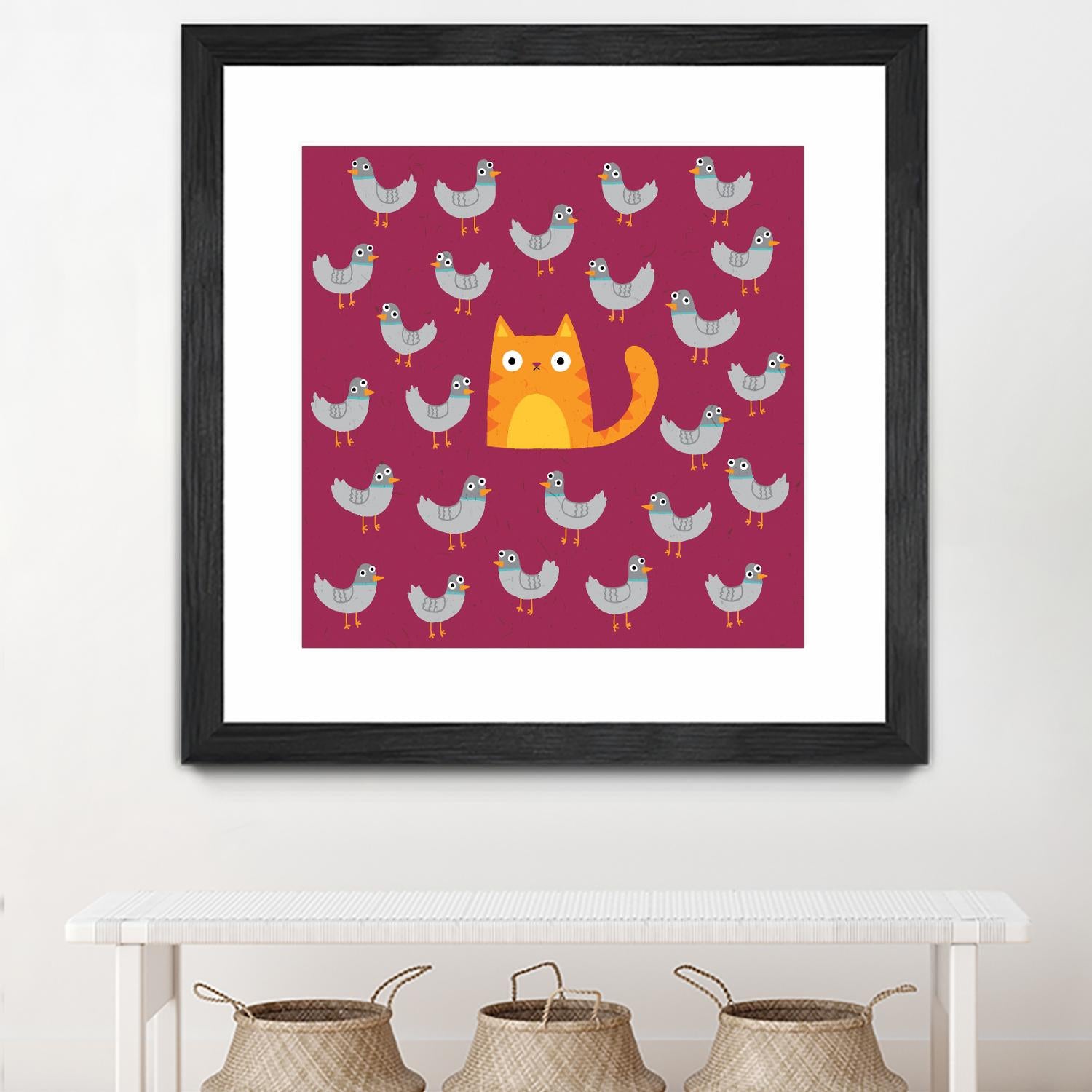 Cat amongst the Pigeons by Michael Buxton on GIANT ART - multicolor urban/pop surrealism; animals; contemporary