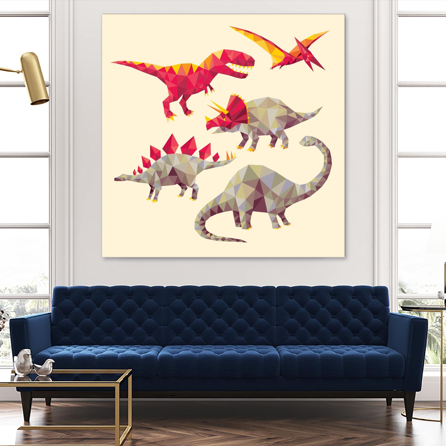 Geo Saurs by Michael Buxton on GIANT ART - multicolor urban/pop surrealism; animals; children