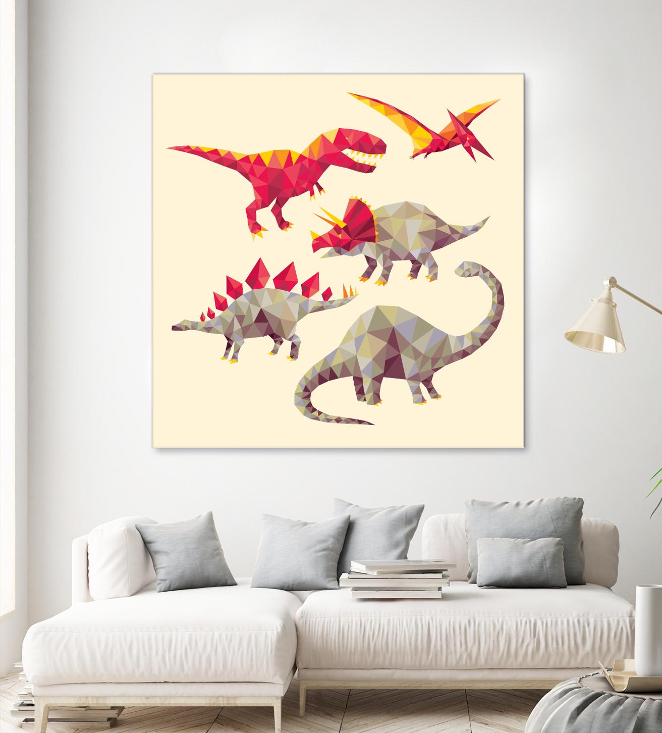 Geo Saurs by Michael Buxton on GIANT ART - multicolor urban/pop surrealism; animals; children