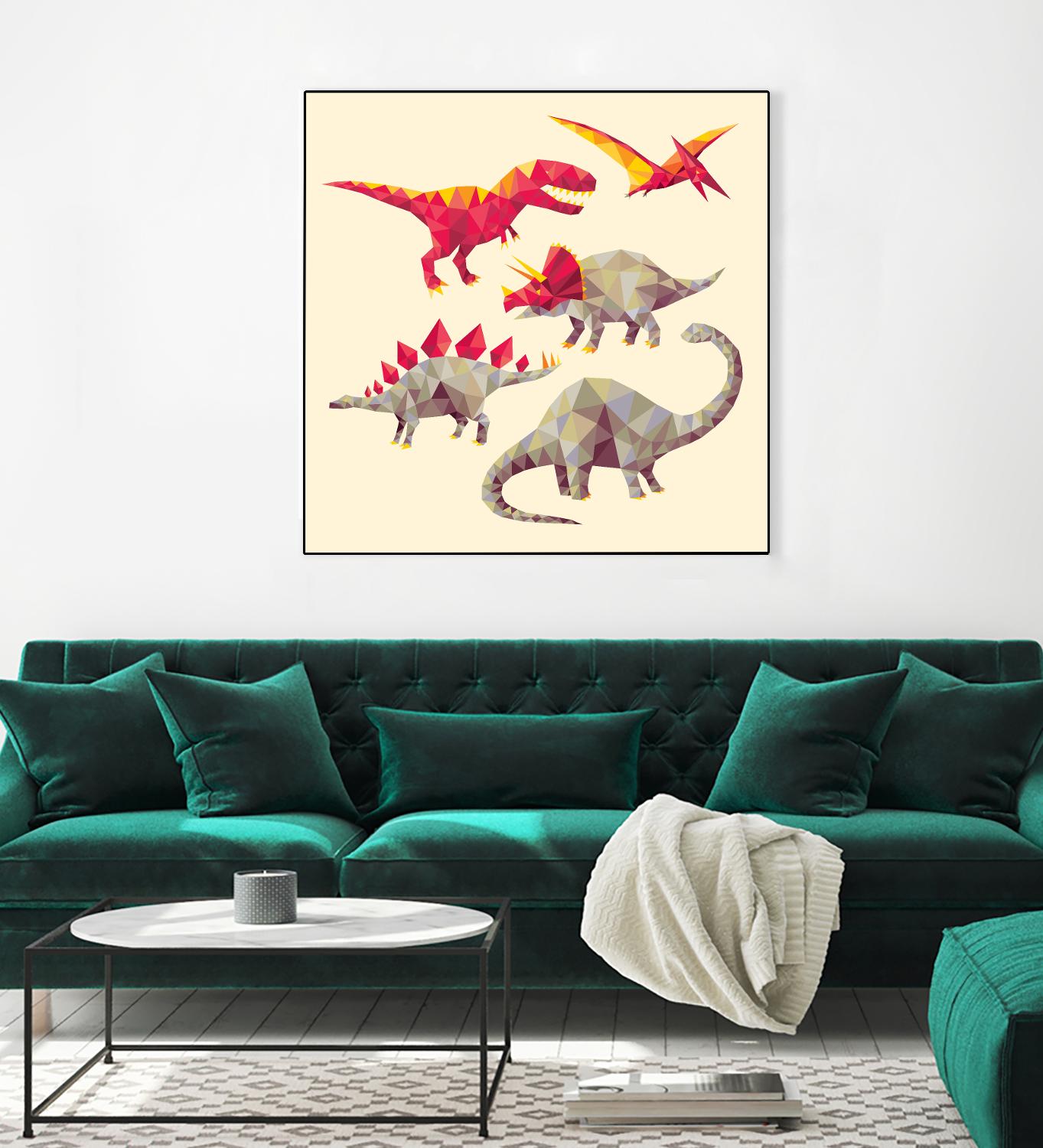Geo Saurs by Michael Buxton on GIANT ART - multicolor urban/pop surrealism; animals; children