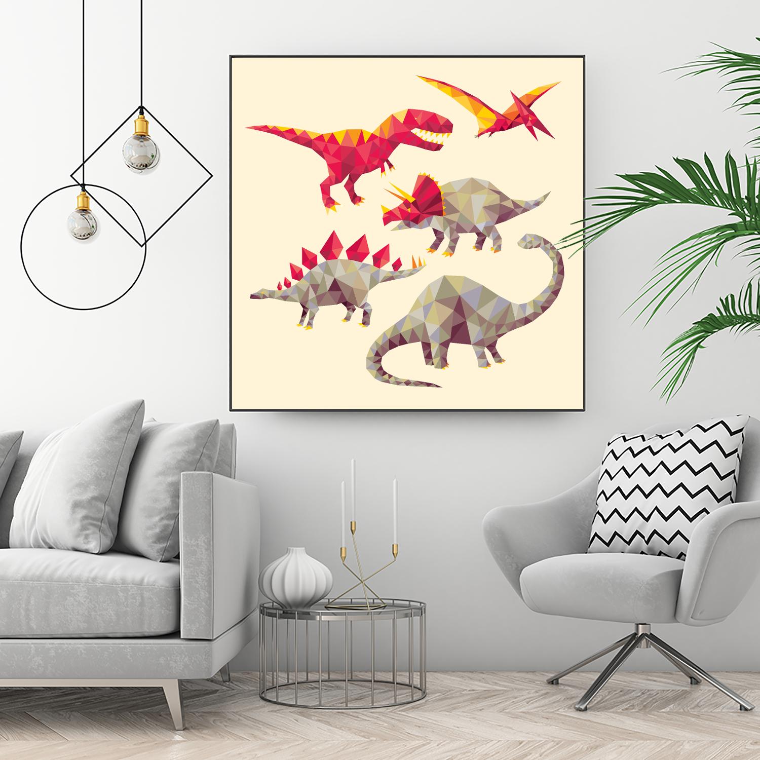 Geo Saurs by Michael Buxton on GIANT ART - multicolor urban/pop surrealism; animals; children