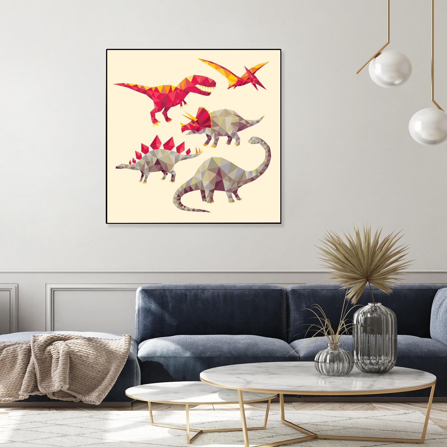 Geo Saurs by Michael Buxton on GIANT ART - multicolor urban/pop surrealism; animals; children