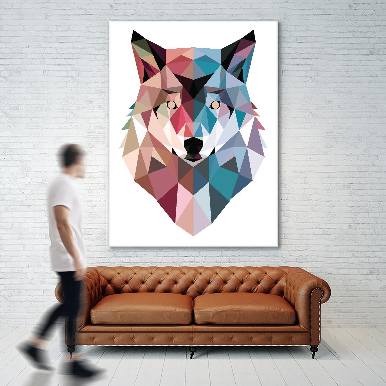 Geo Wolf by Michael Buxton on GIANT ART - multicolor urban/pop surrealism; contemporary; animals