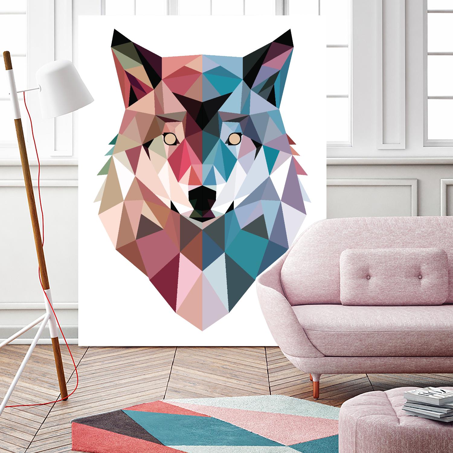 Geo Wolf by Michael Buxton on GIANT ART - multicolor urban/pop surrealism; contemporary; animals