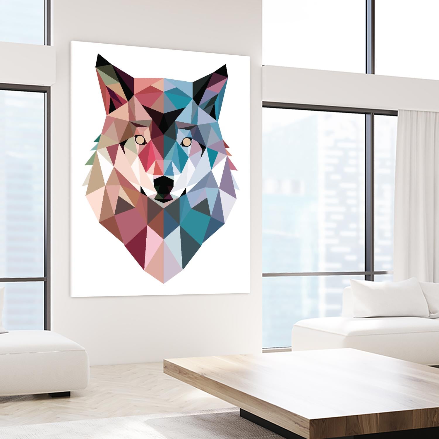 Geo Wolf by Michael Buxton on GIANT ART - multicolor urban/pop surrealism; contemporary; animals