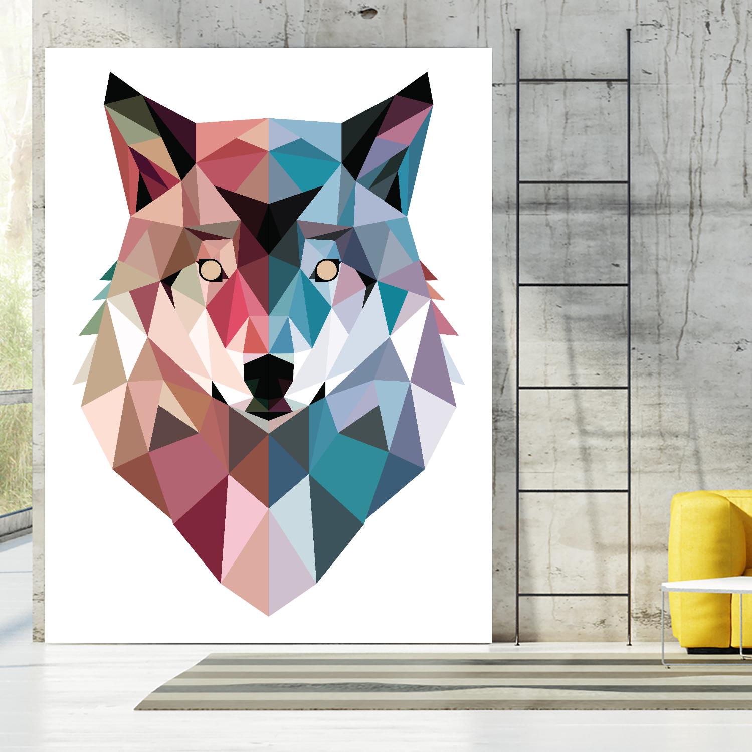 Geo Wolf by Michael Buxton on GIANT ART - multicolor urban/pop surrealism; contemporary; animals