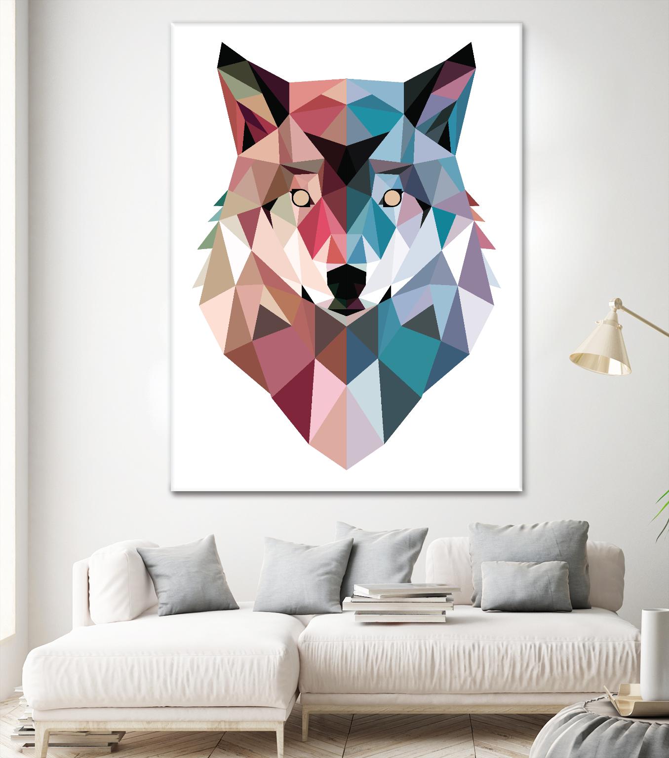 Geo Wolf by Michael Buxton on GIANT ART - multicolor urban/pop surrealism; contemporary; animals
