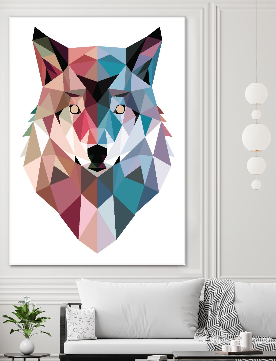 Geo Wolf by Michael Buxton on GIANT ART - multicolor urban/pop surrealism; contemporary; animals