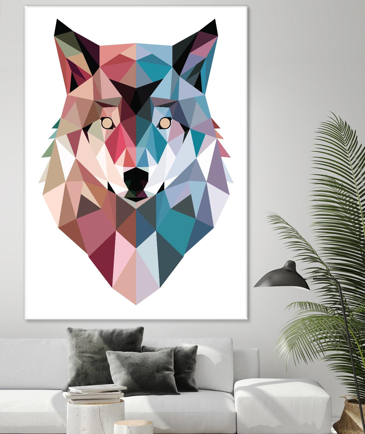 Geo Wolf by Michael Buxton on GIANT ART - multicolor urban/pop surrealism; contemporary; animals
