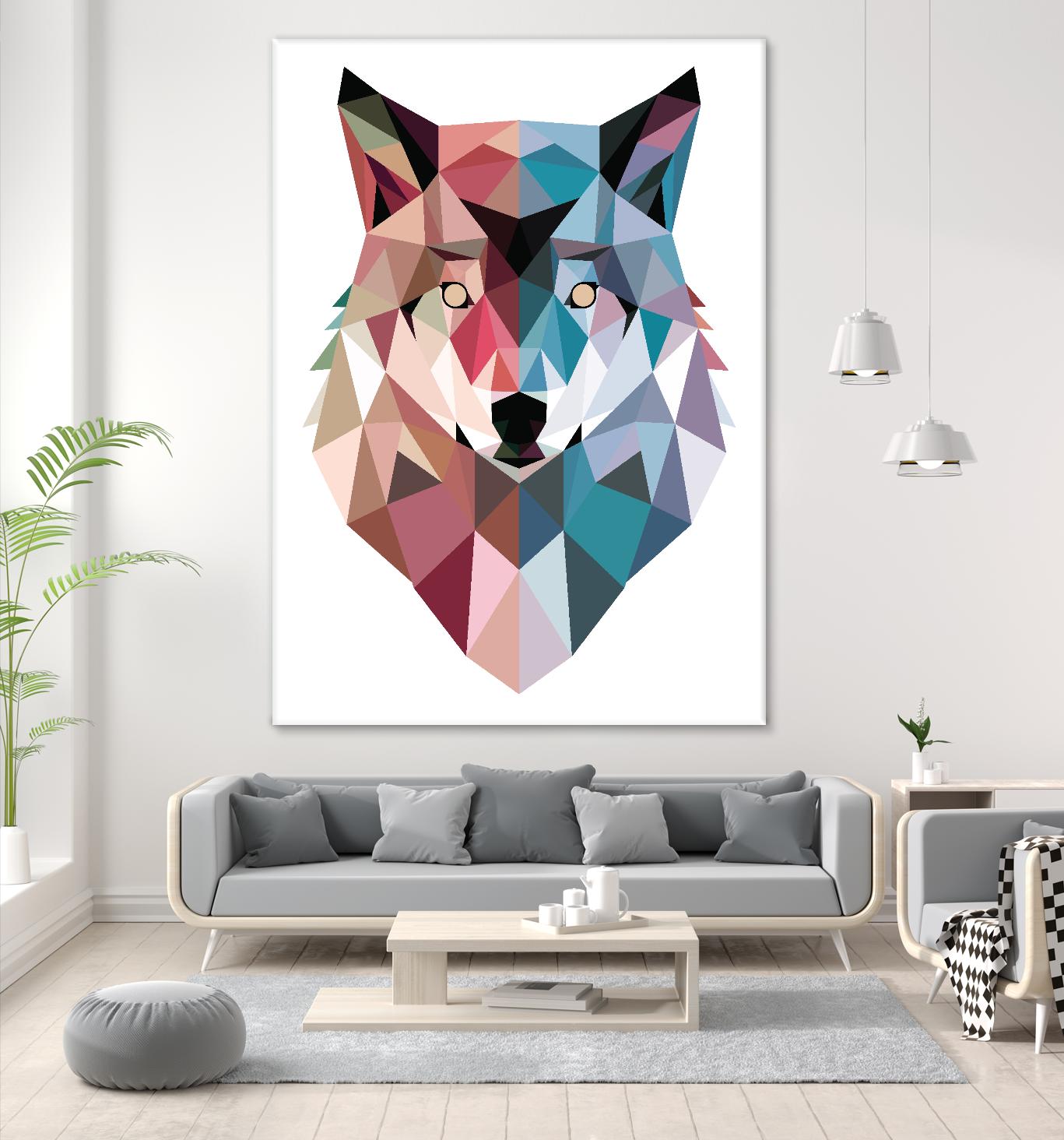 Geo Wolf by Michael Buxton on GIANT ART - multicolor urban/pop surrealism; contemporary; animals