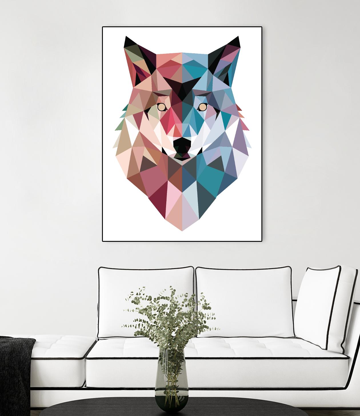Geo Wolf by Michael Buxton on GIANT ART - multicolor urban/pop surrealism; contemporary; animals