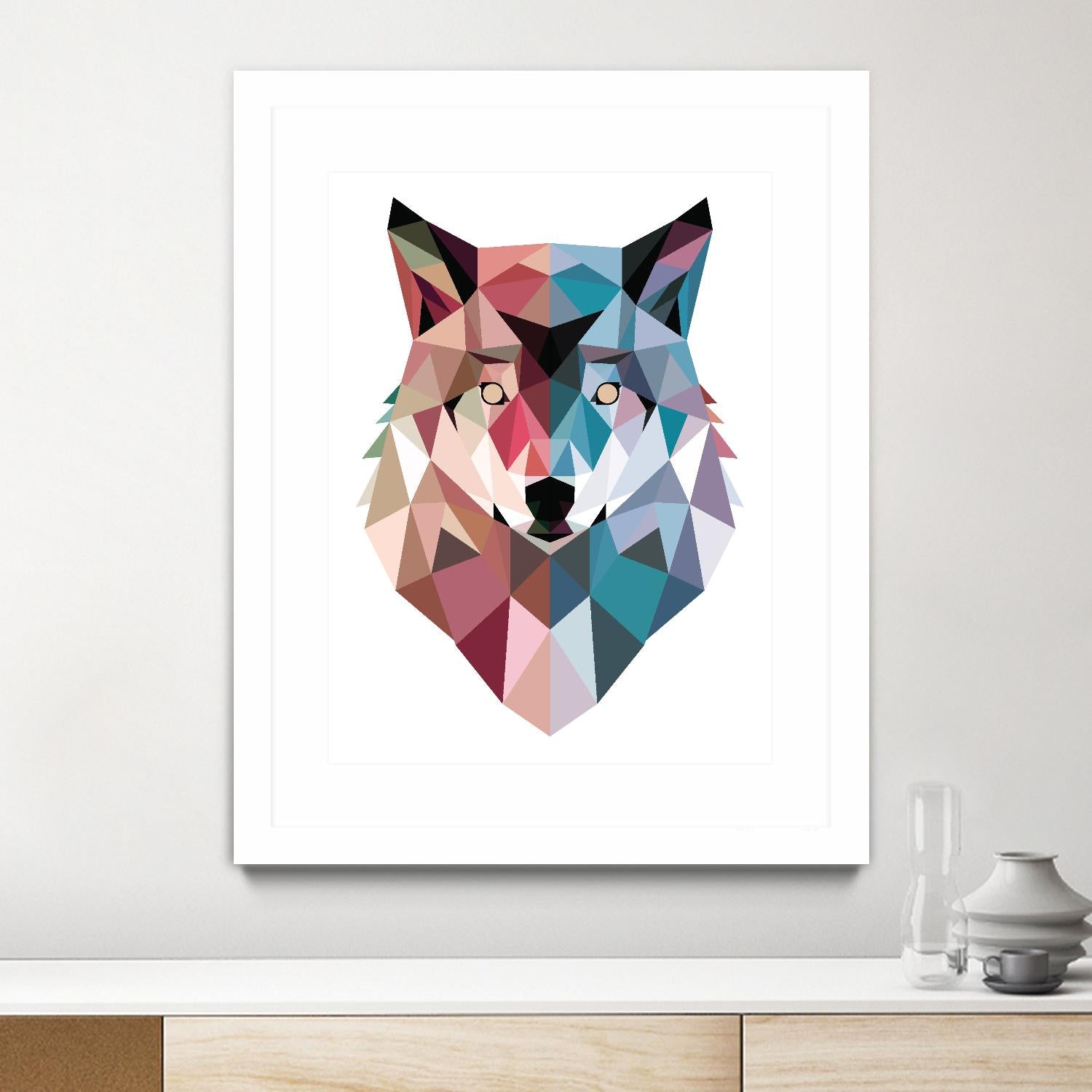 Geo Wolf by Michael Buxton on GIANT ART - multicolor urban/pop surrealism; contemporary; animals