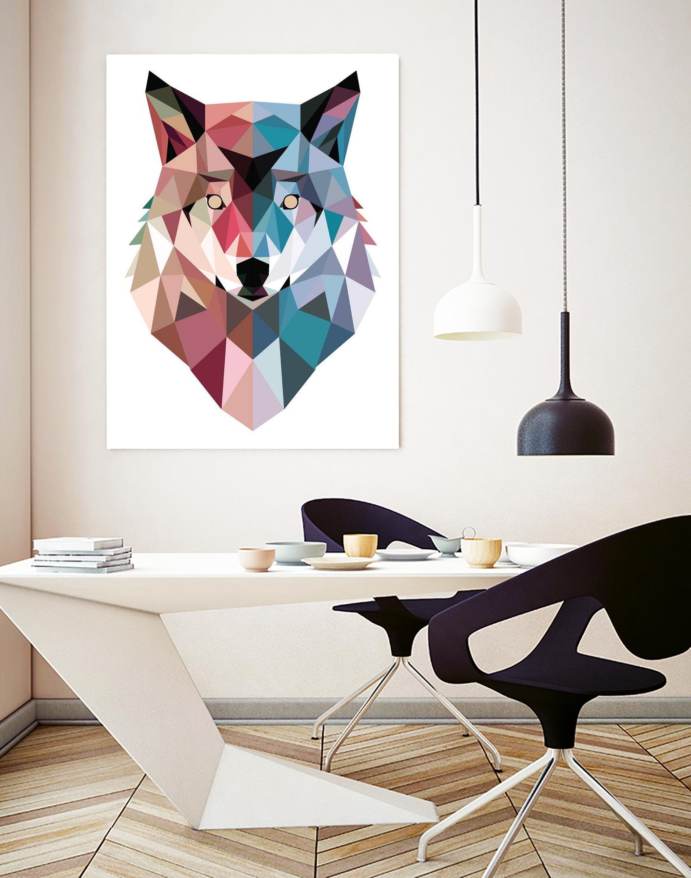 Geo Wolf by Michael Buxton on GIANT ART - multicolor urban/pop surrealism; contemporary; animals