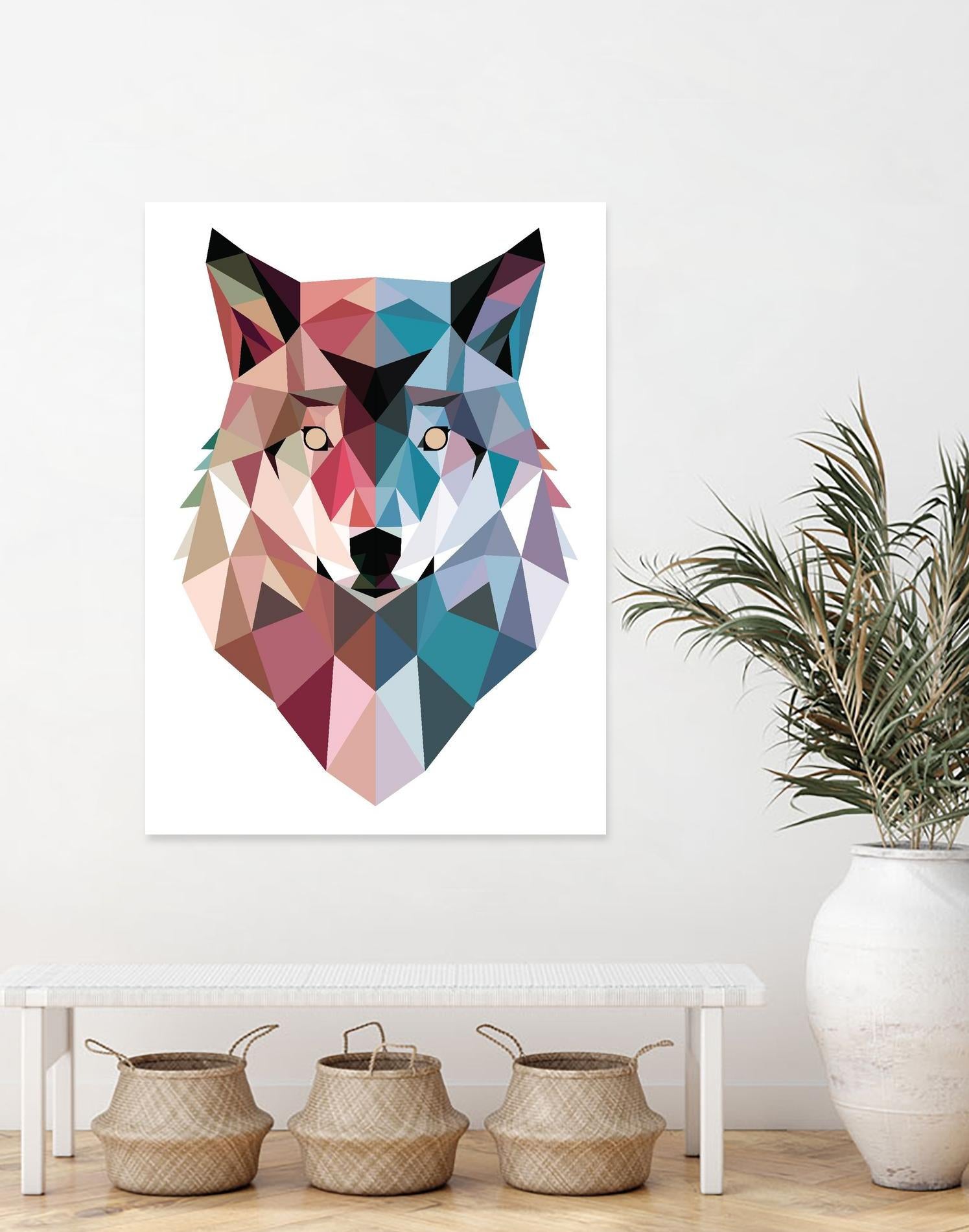 Geo Wolf by Michael Buxton on GIANT ART - multicolor urban/pop surrealism; contemporary; animals