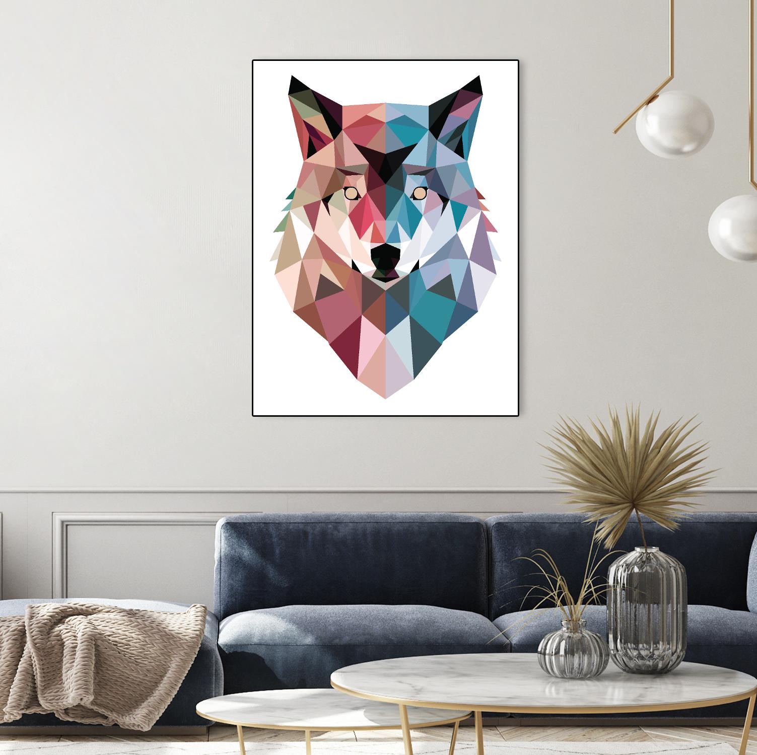 Geo Wolf by Michael Buxton on GIANT ART - multicolor urban/pop surrealism; contemporary; animals