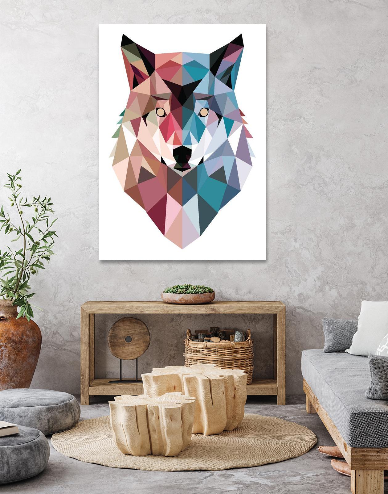 Geo Wolf by Michael Buxton on GIANT ART - multicolor urban/pop surrealism; contemporary; animals