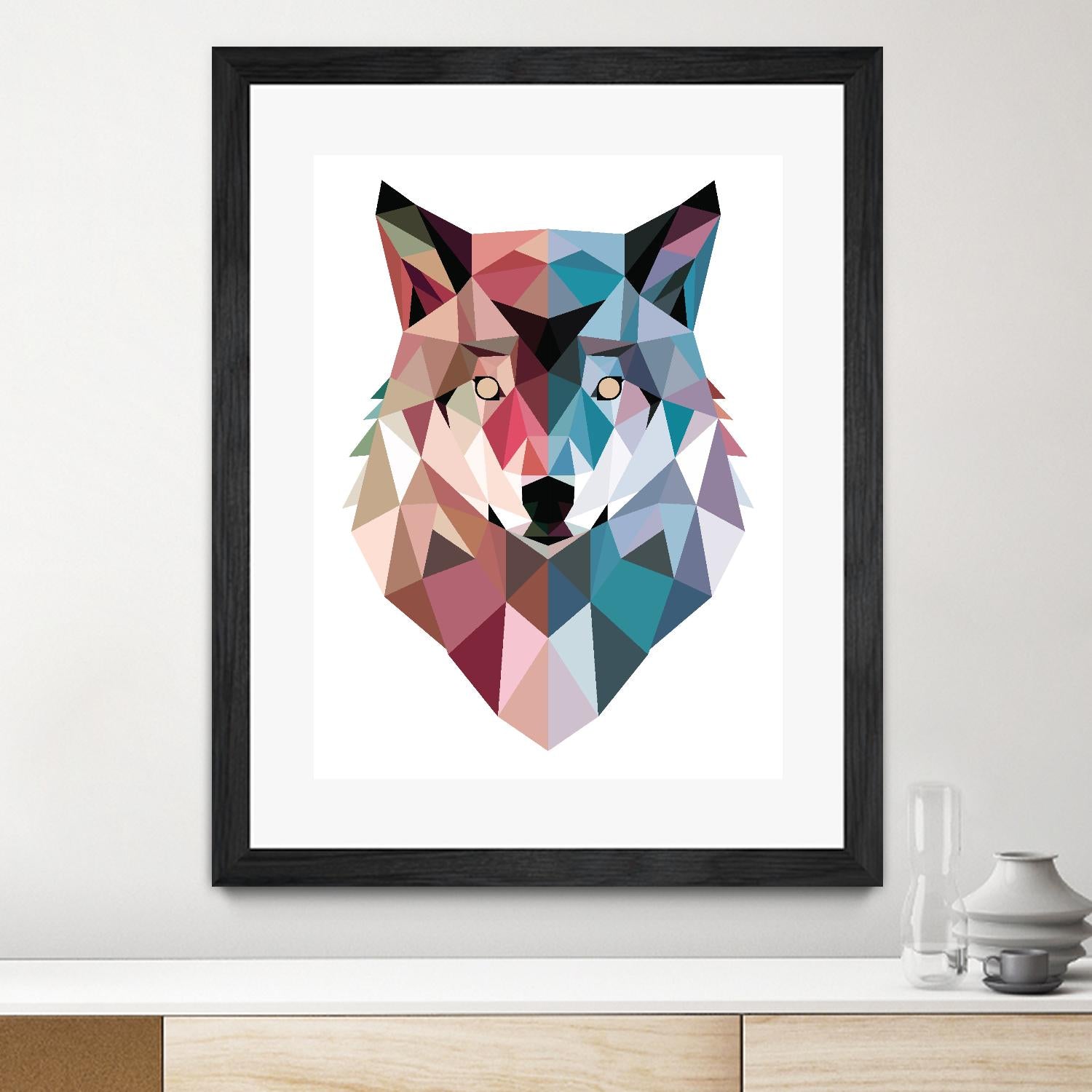 Geo Wolf by Michael Buxton on GIANT ART - multicolor urban/pop surrealism; contemporary; animals